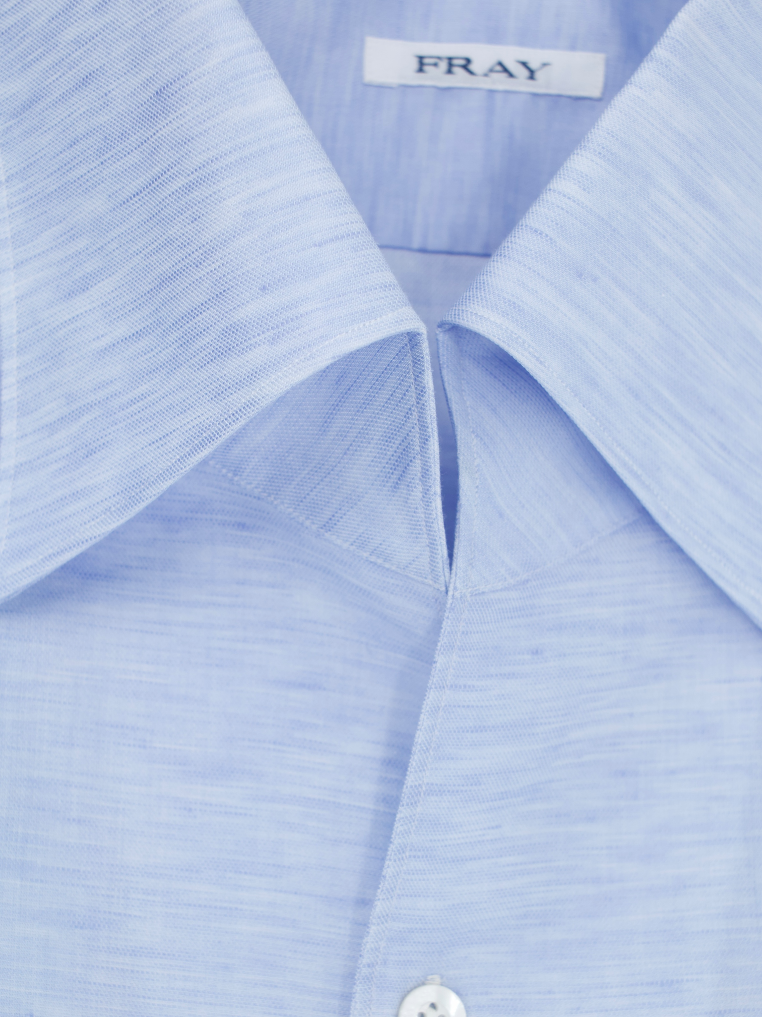 Fray Light Blue Cotton & Linen "Miami" One-Piece Collar Shirt