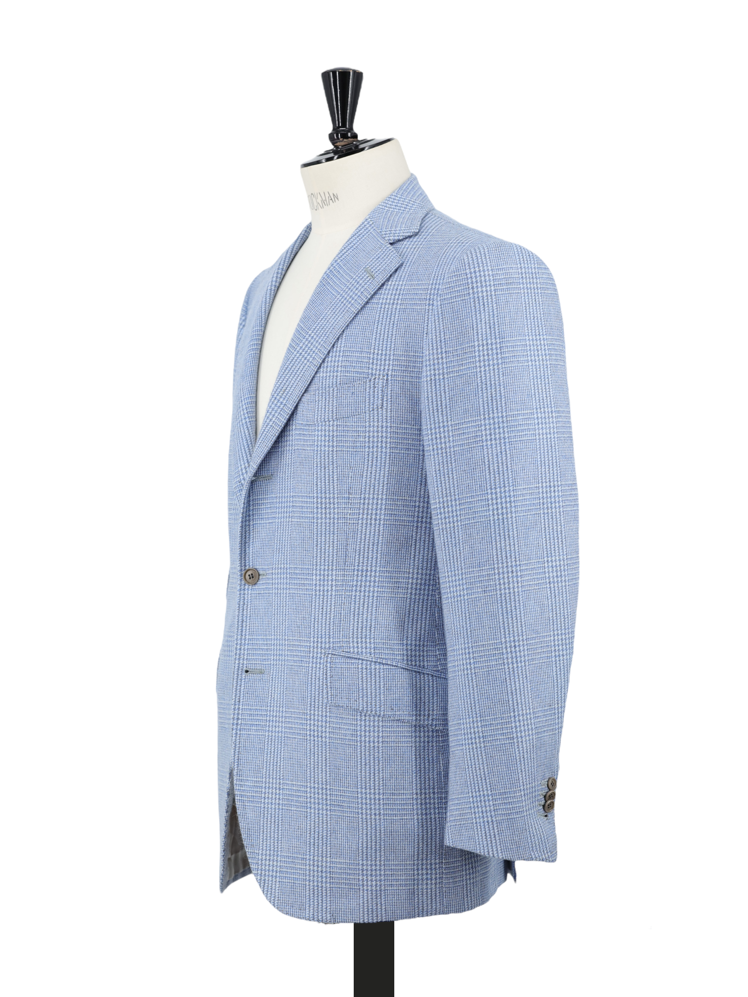 Cesare Attolini Light Blue Lambswool Prince of Wales Jacket
