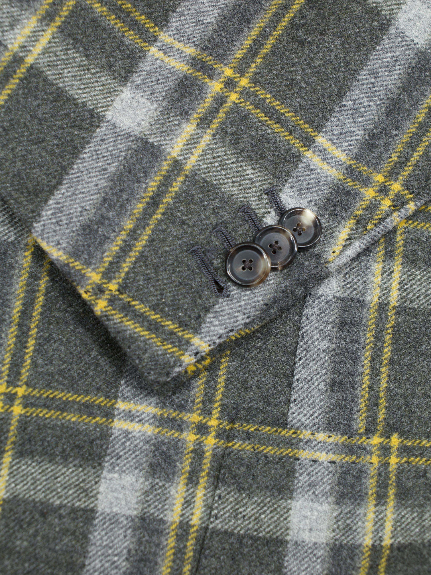Cesare Attolini Grey & Sunflower Yellow Wool-Flannel Tartan Jacket