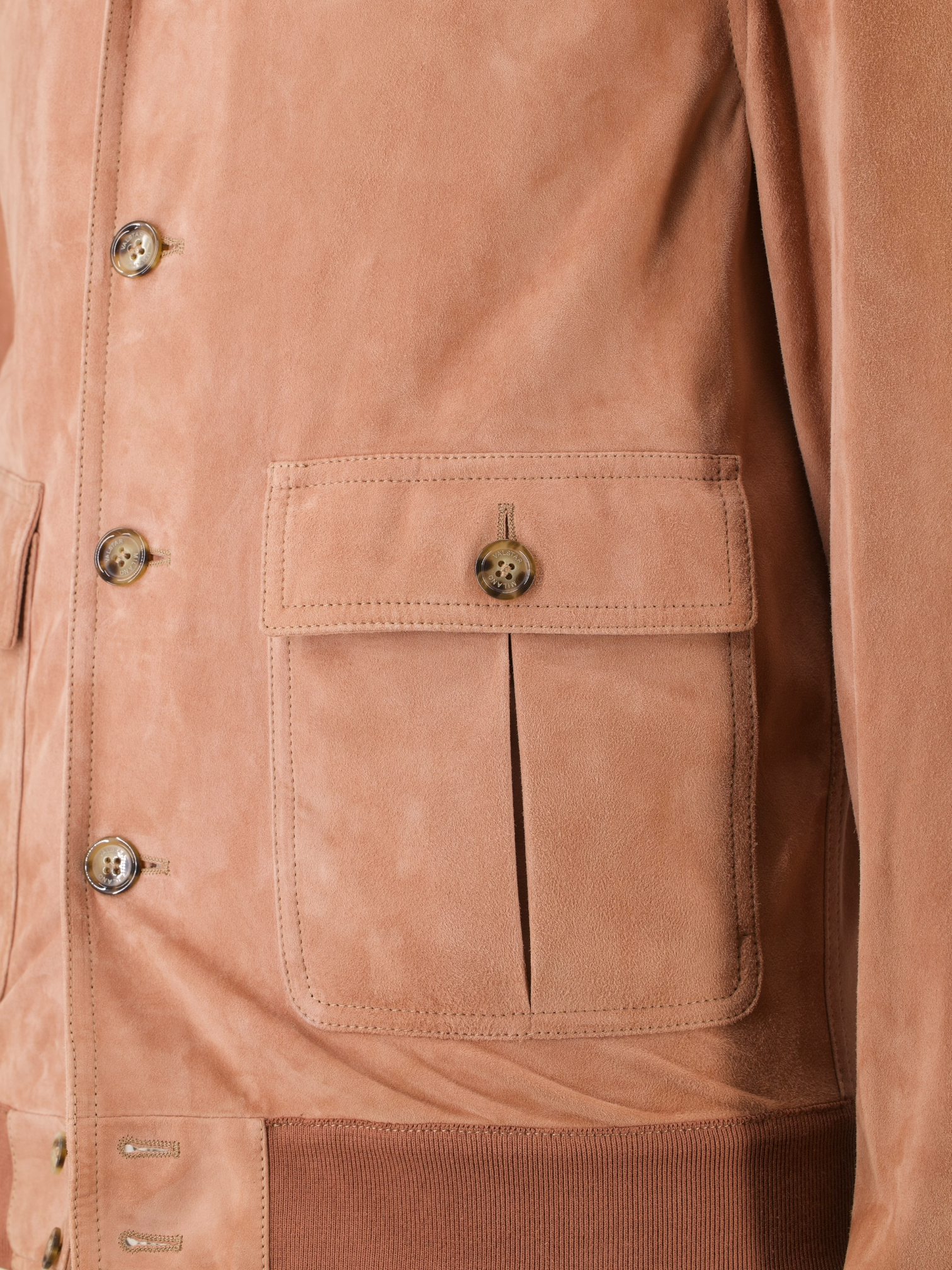 Valstar Rosé Goat-Leather Suéde Bomber Jacket