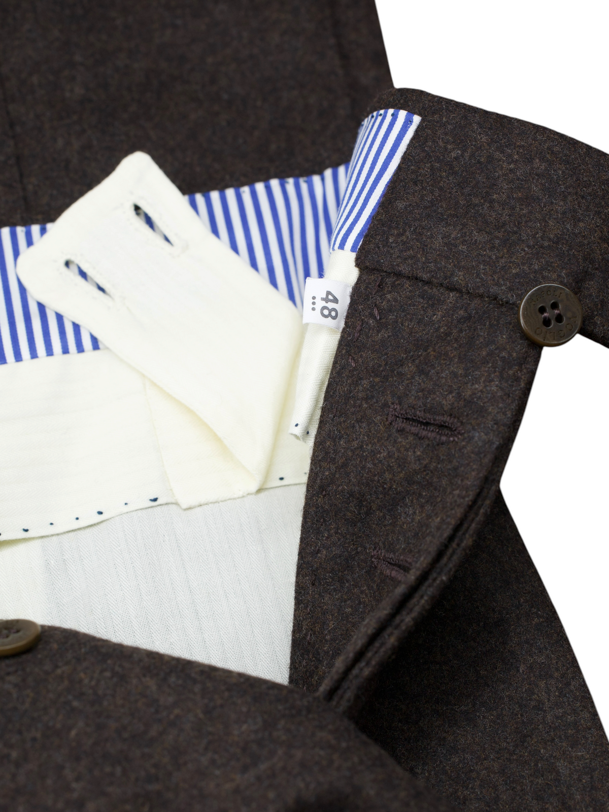 Sartoria Voglio Brown Zignone Vintage Flannel-Wool Sartorial Trousers
