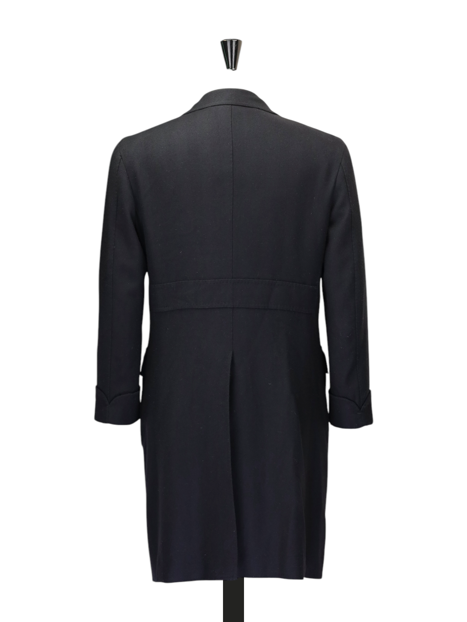 Orazio Luciano Black Virgin-Wool Herringbone Polocoat