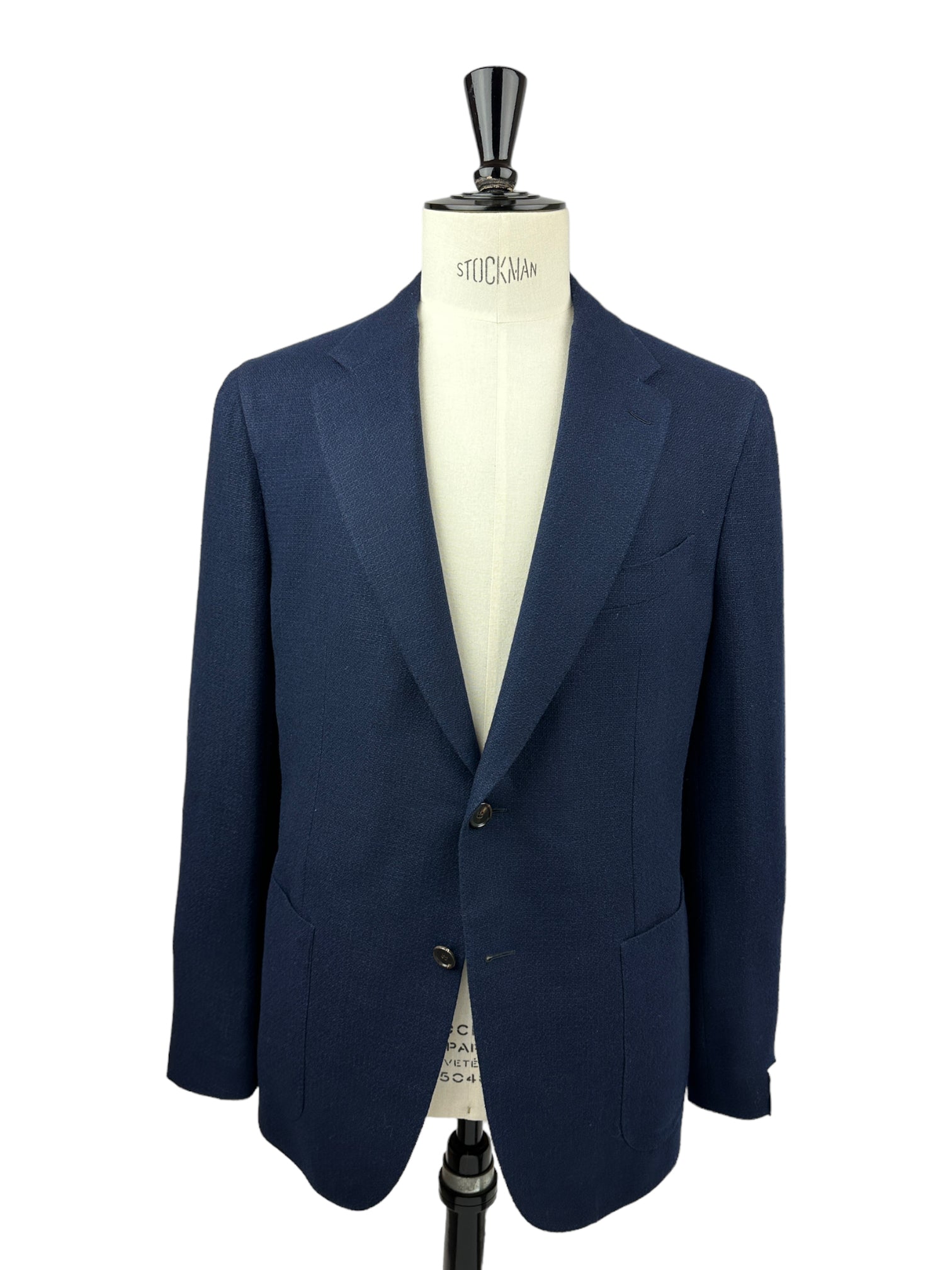 Caruso Navy Wool Linen Cashmere Tosca Jacket