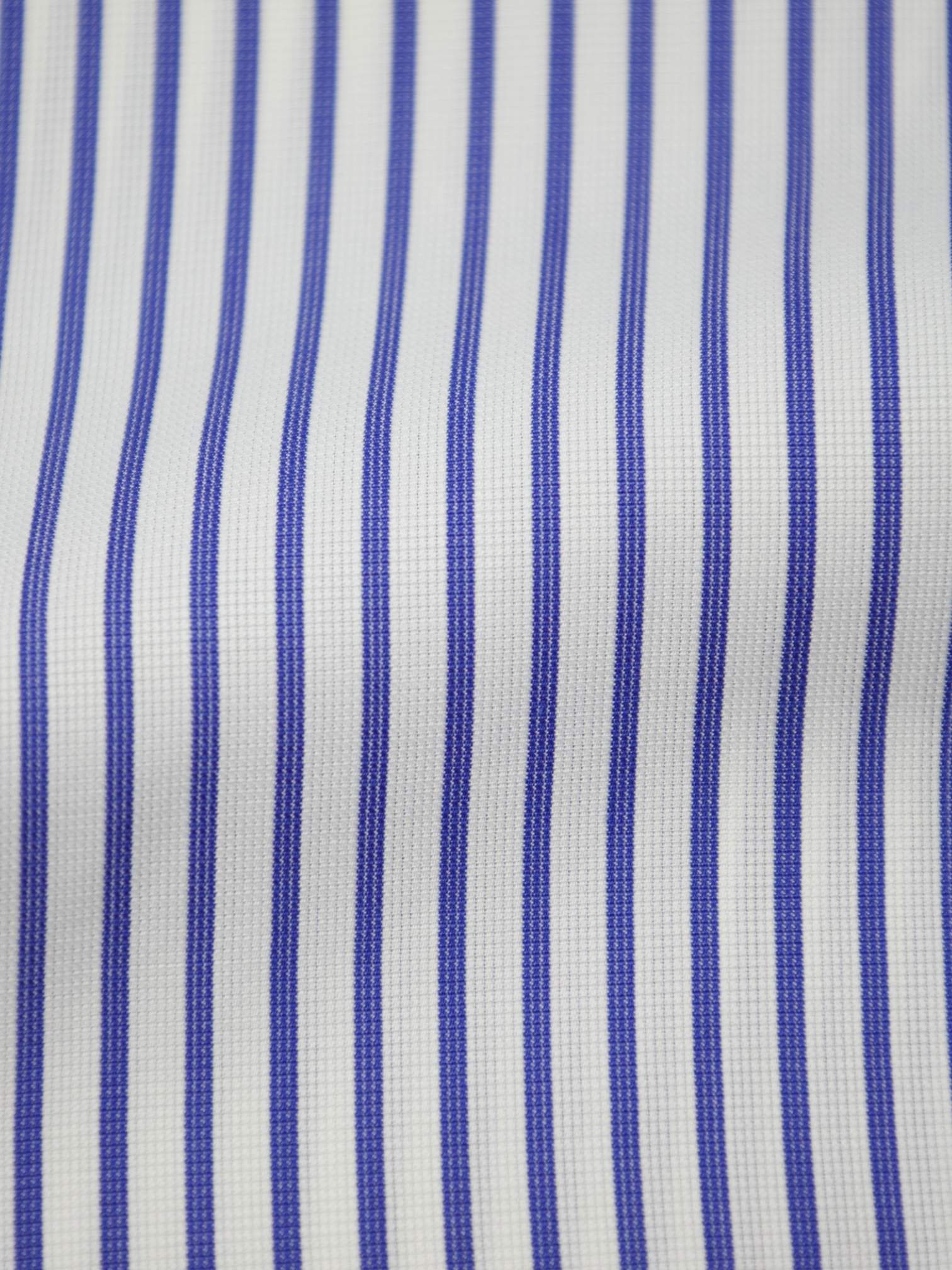 Brioni White & Royal Blue Cotton Bengal Stripe Shirt