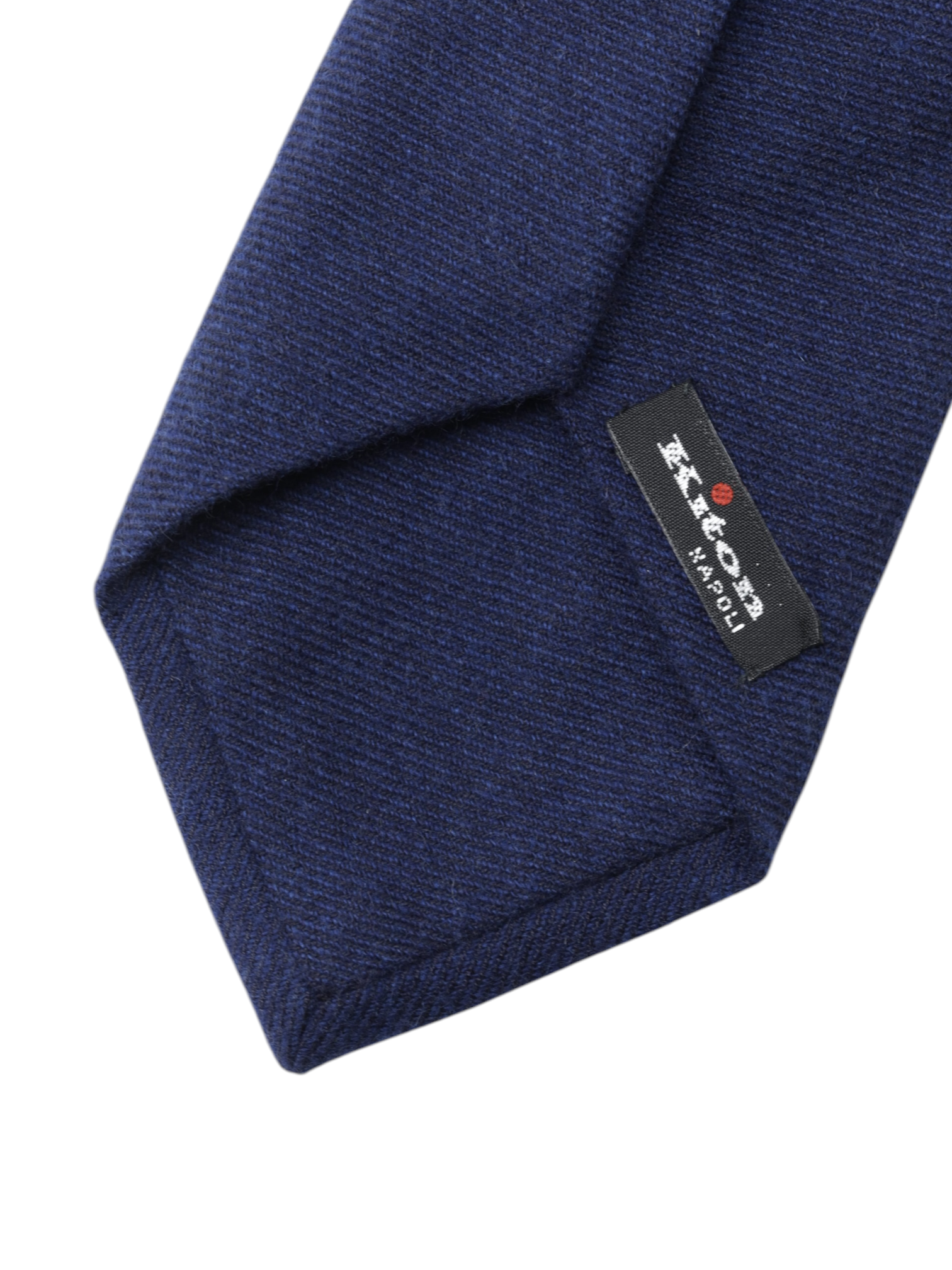 Kiton 5-Fold Navy Plushy-Cashmere Self-Tipped Tie