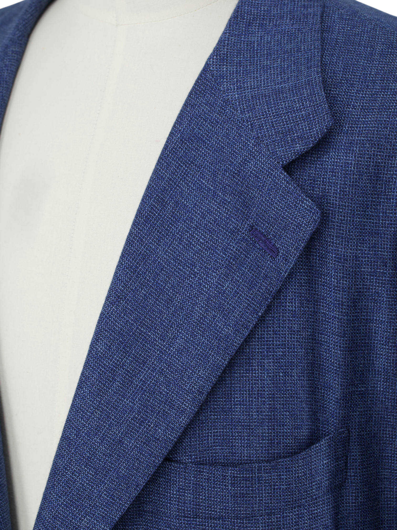 Kiton Blue Cashmere, Linen & Silk Hopsack Summer Jacket