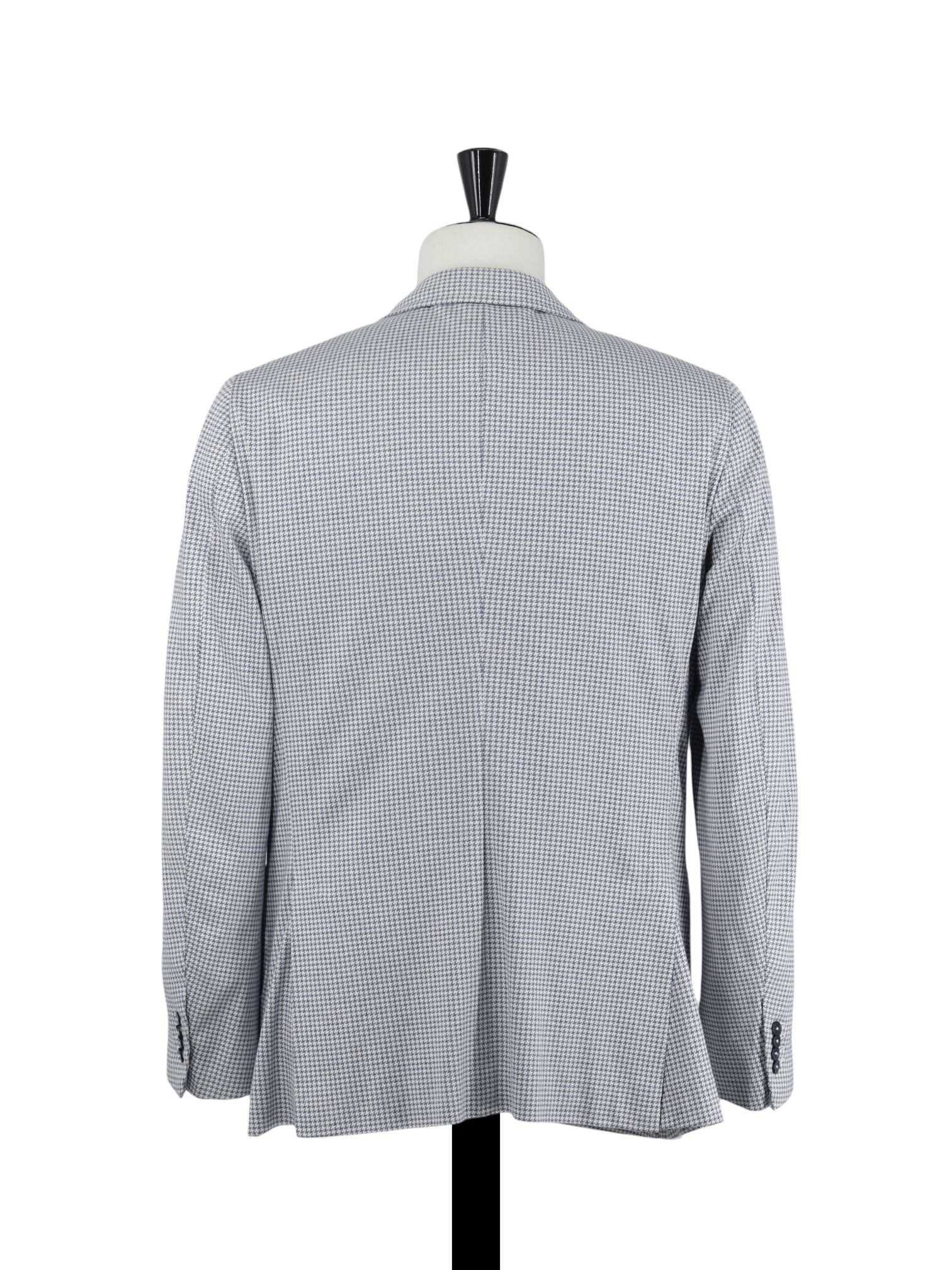 Isaia Steel Blue Silk & Cotton Pied de Poule "Comfort Project" Jacket