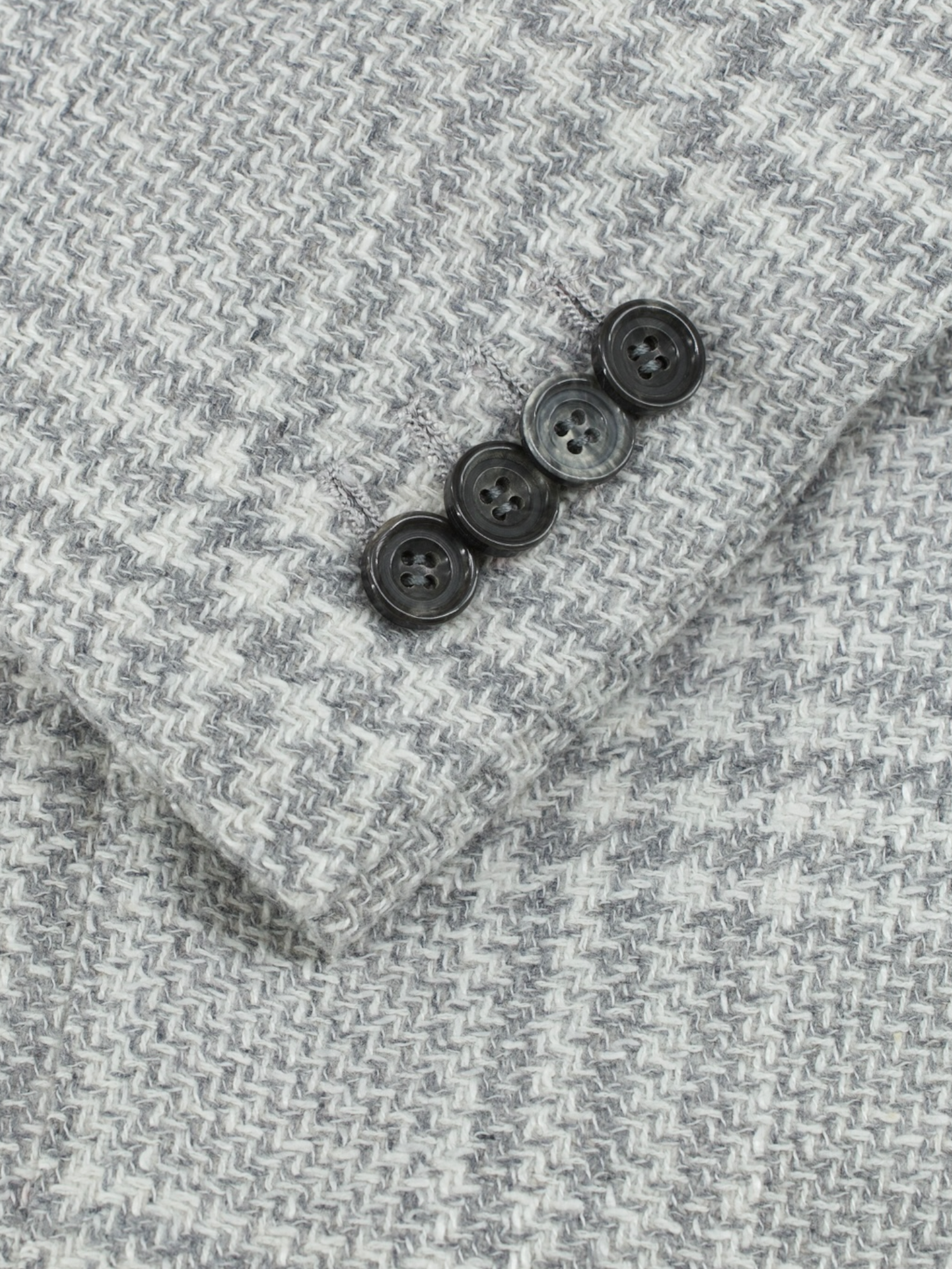 Kiton Grey Wool, Silk, Nylon & Cotton Prince of Wales Jacket