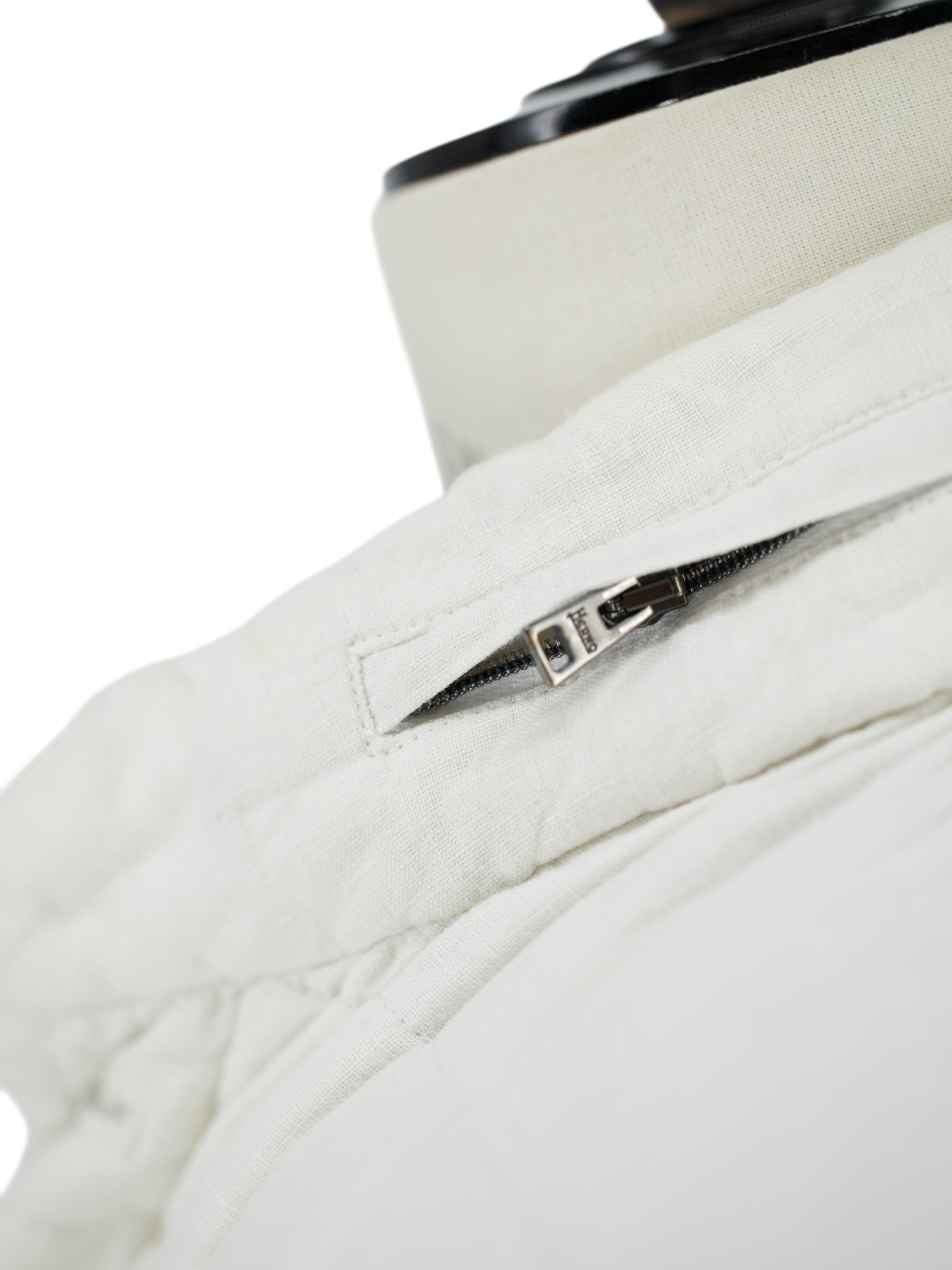 Herno White Pure Linen Padded Summer Vest