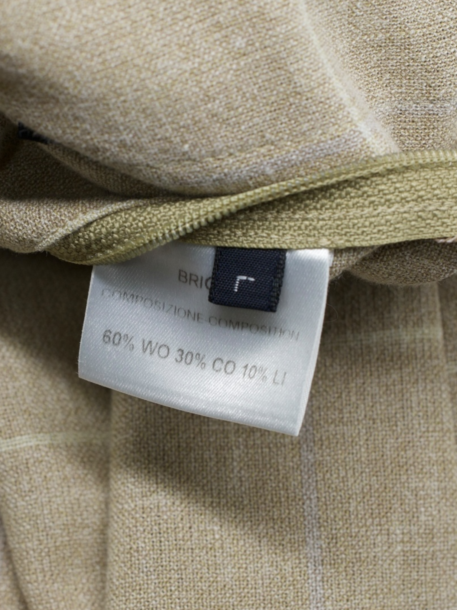 Brioni Sand Wool, Linen & Cotton Windowpane Overshirt Jacket