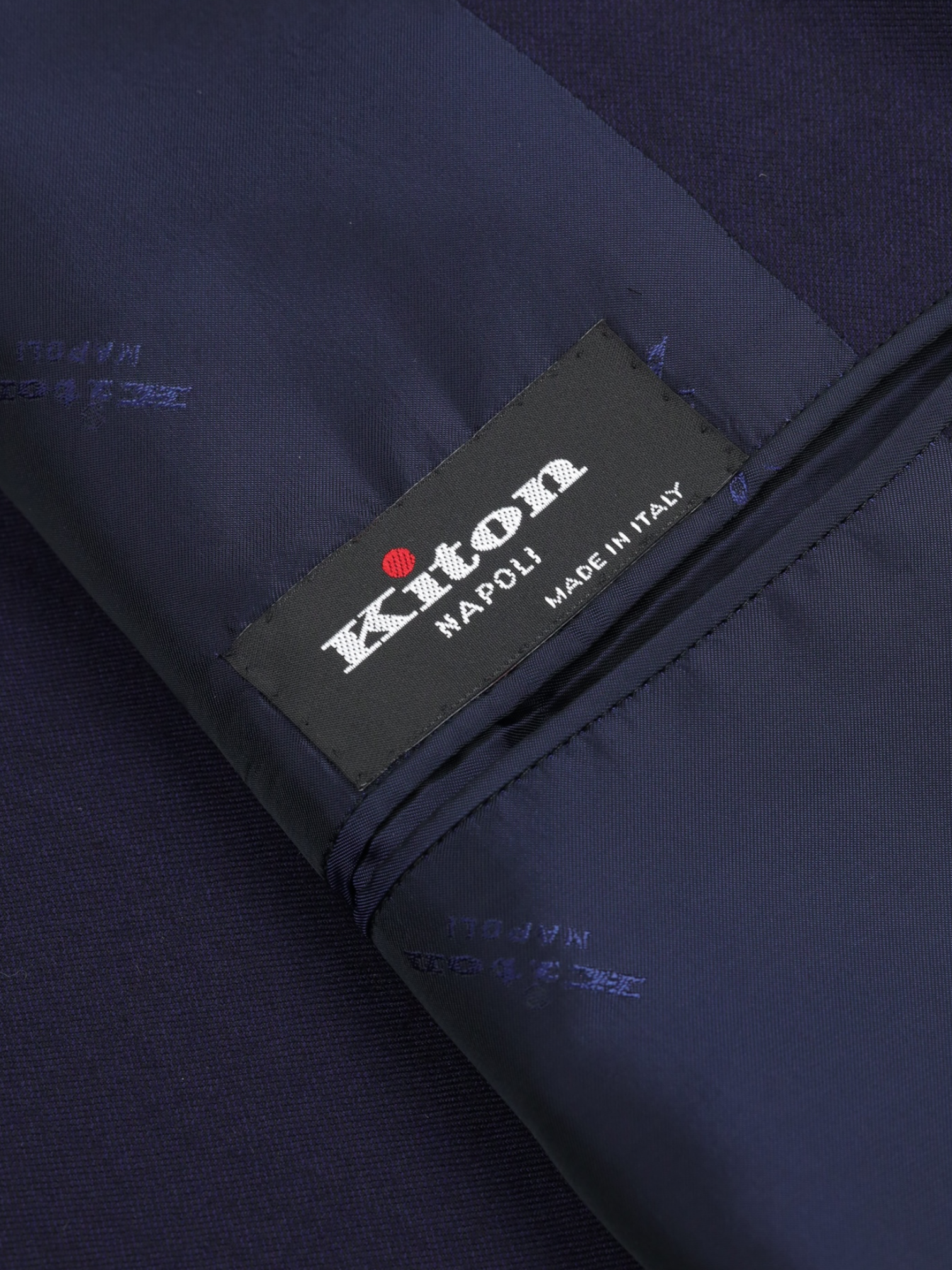 Kiton Navy Wool & Cashmere Double Breasted Twill Jacket