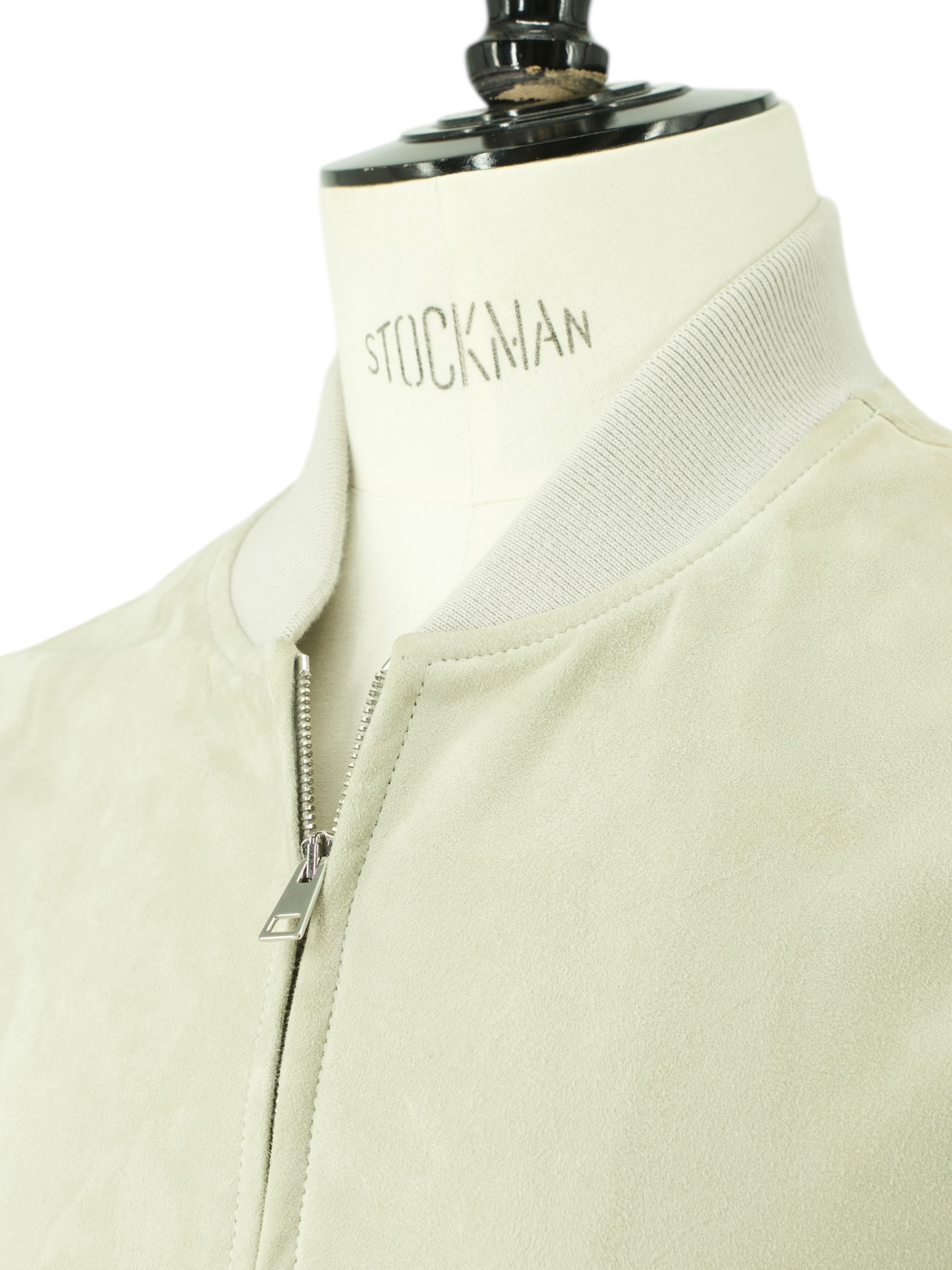 Valstar Seafoam Green Goat-Leather Suède Bomber Jacket