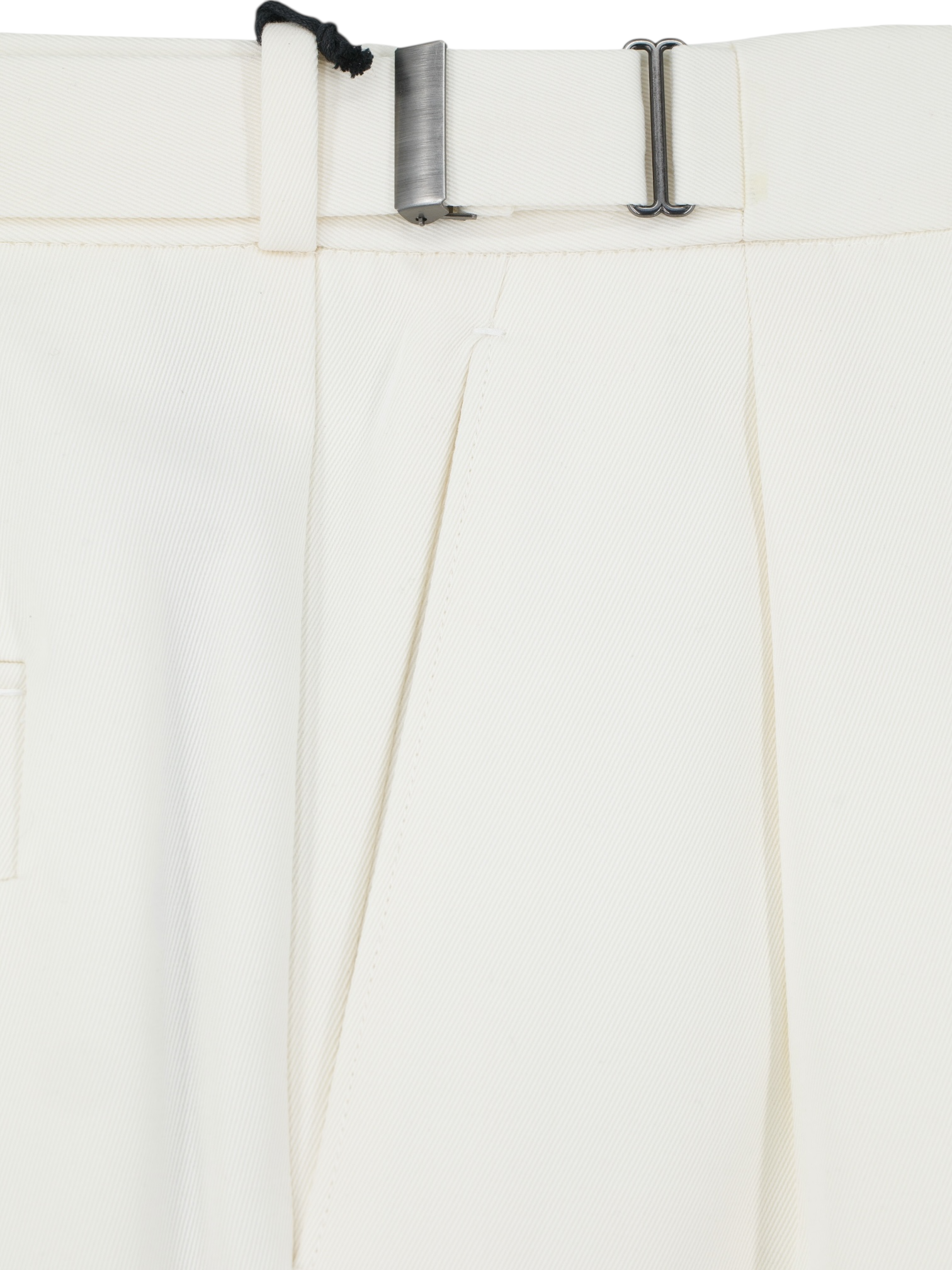 Ermenegildo Zegna Offwhite Cotton & Wool Twill Double-Pleated Trousers