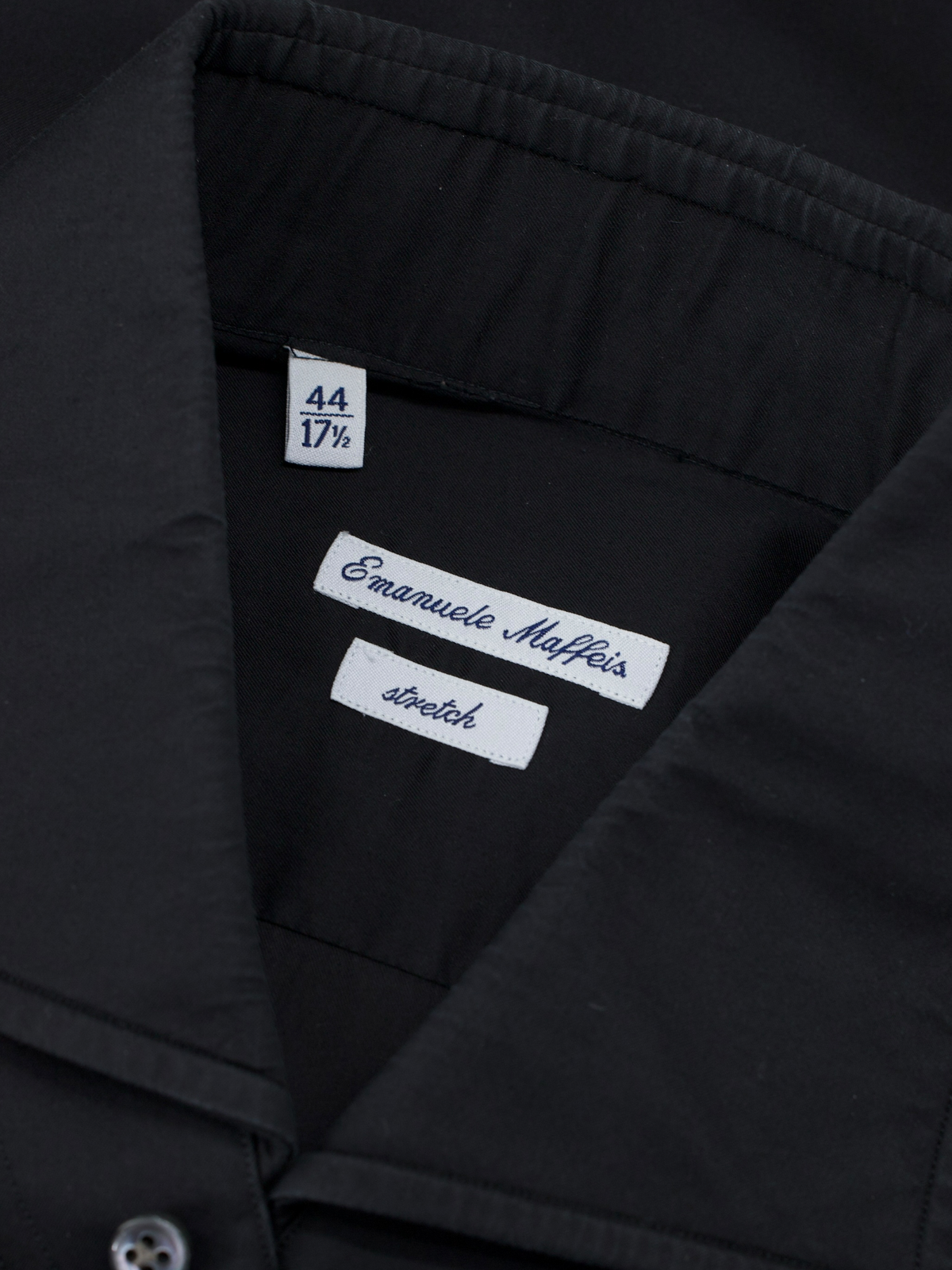 Emanuele Maffeis Black Cotton-Stretch Dress Shirt