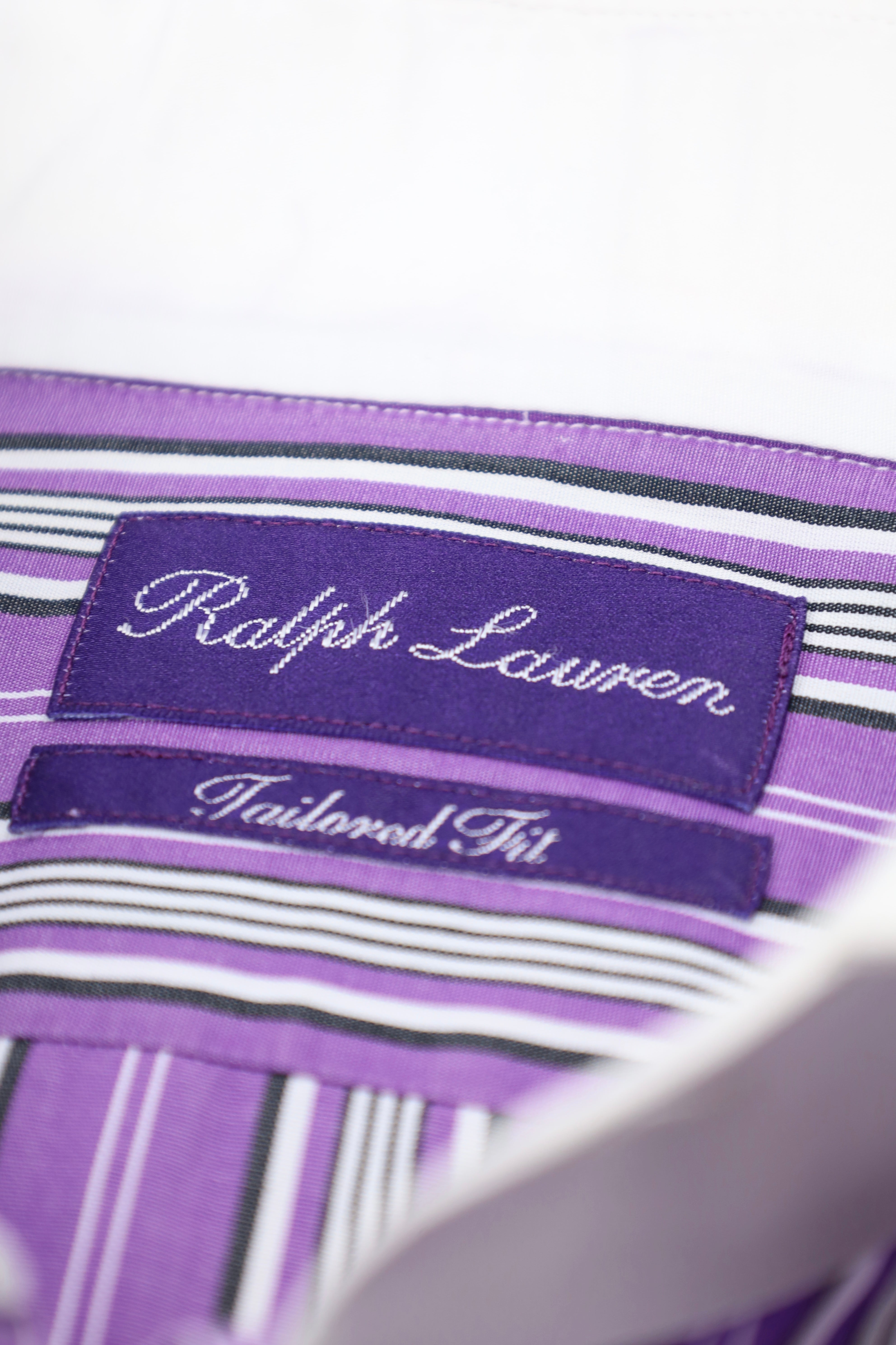 Ralph Lauren Purple Label Striped Contrast-Collar Shirt