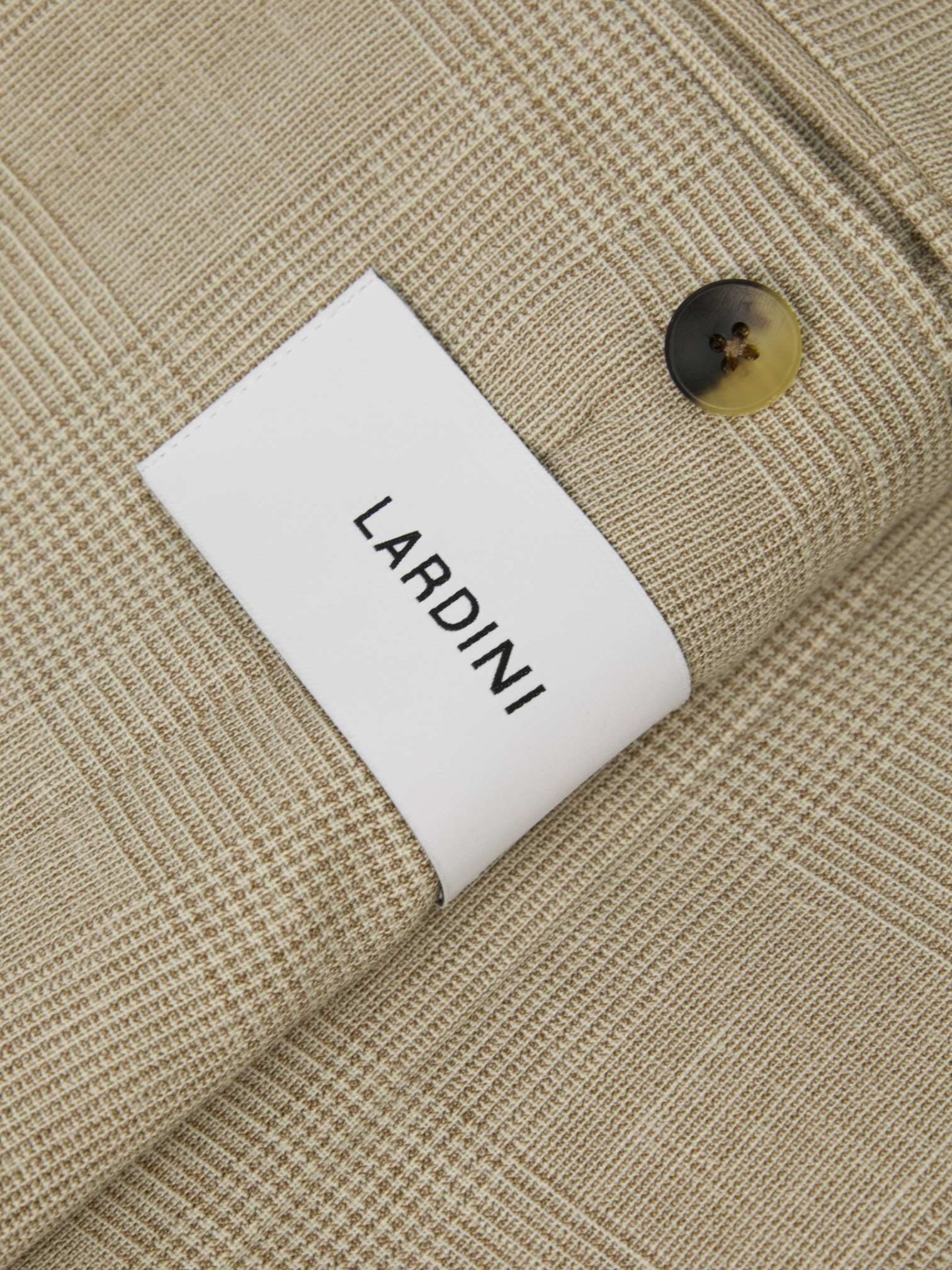 Lardini Taupe Wool, Silk & Linen Prince of Wales Jacket