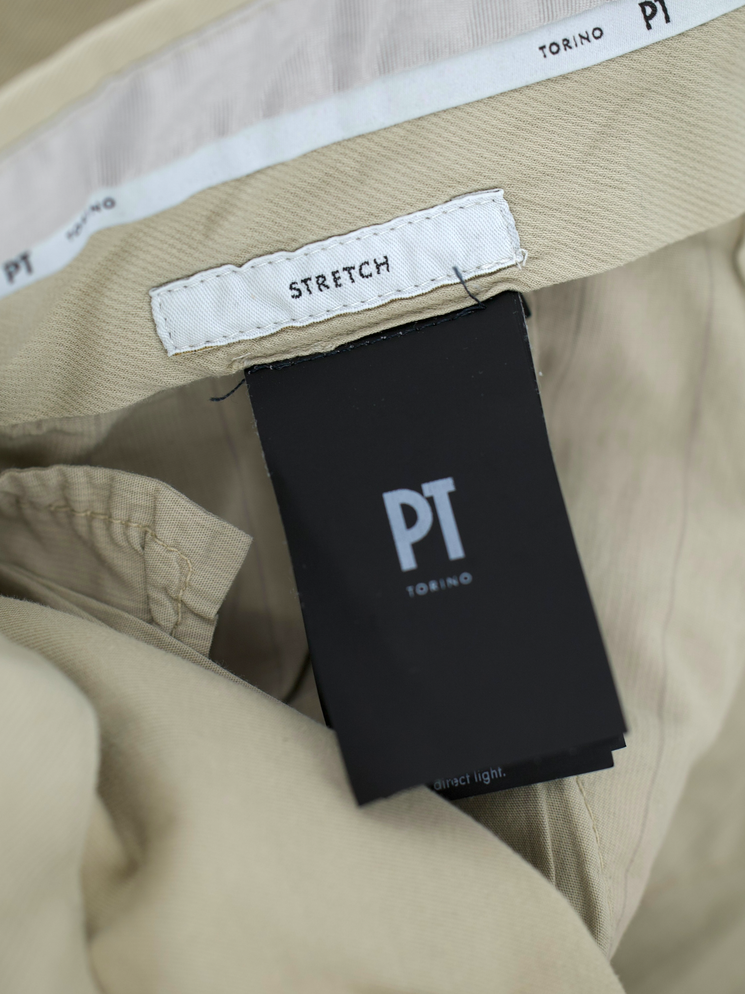 PT01 Beige Cotton & Strech Pleated "Superslim Fit" Chino