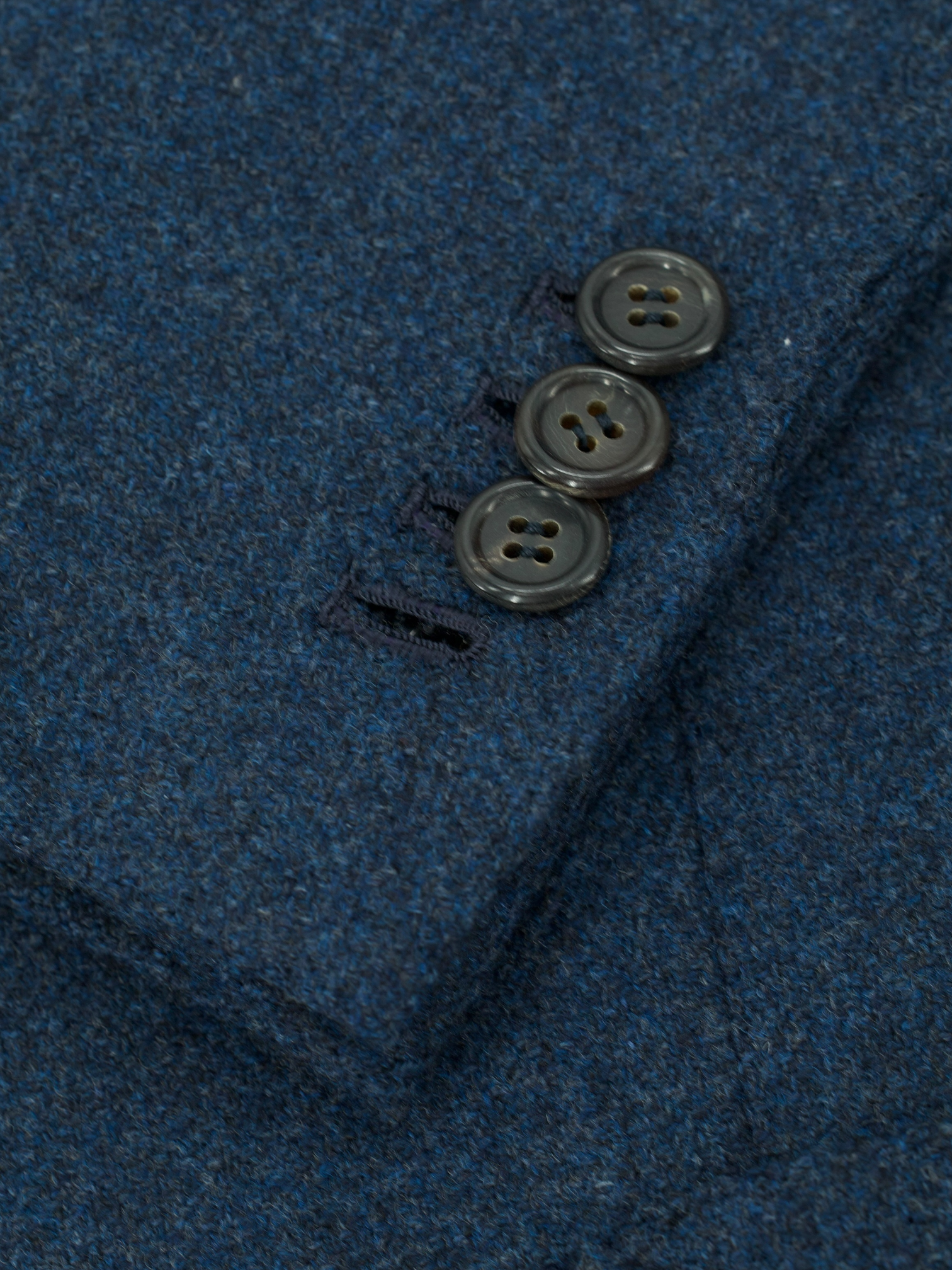 Orazio Luciano Dark Blue Plushy Wool & Cashmere Herringbone Jacket
