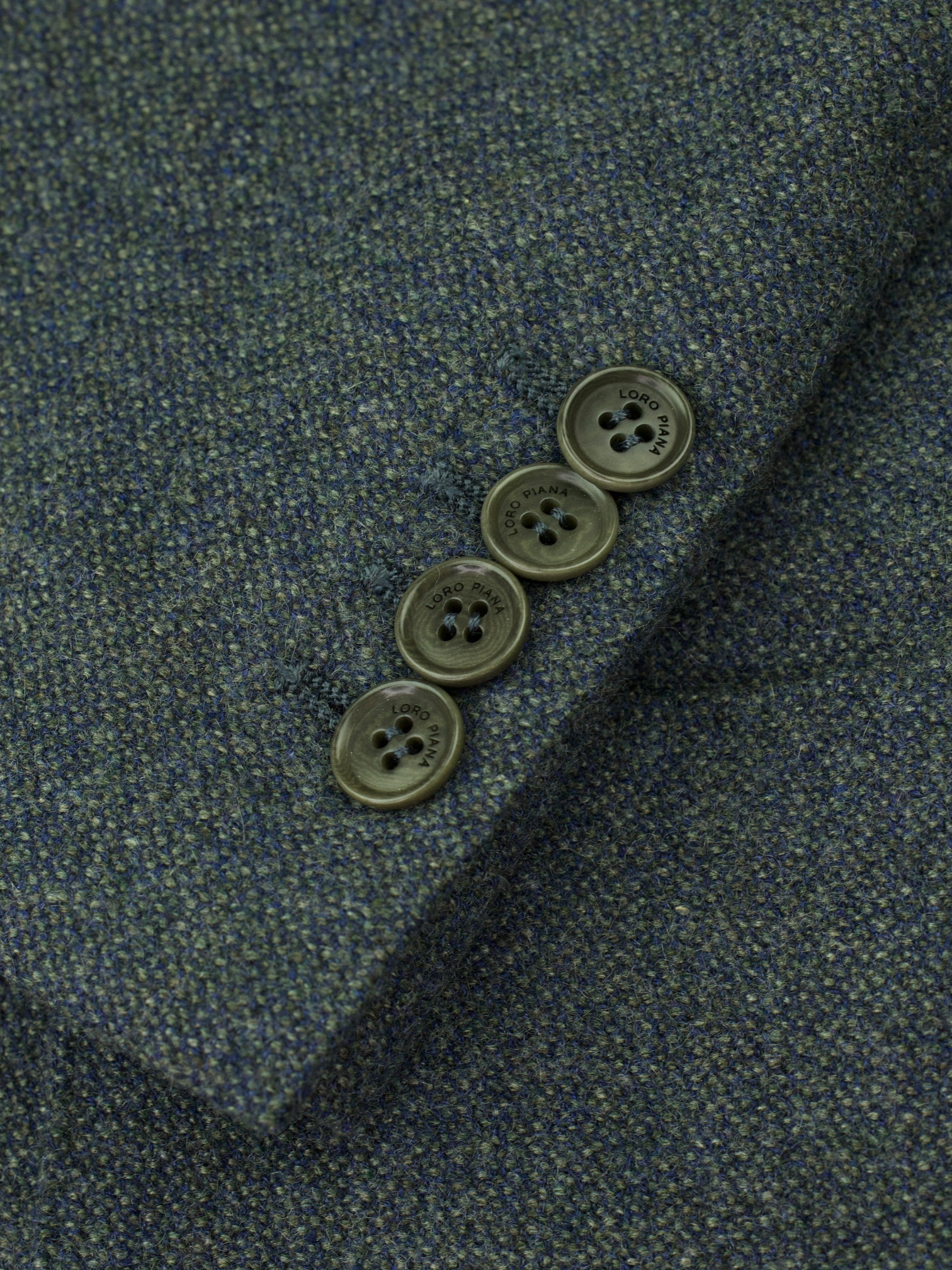 Loro Piana Steel Grey Cashmere, Wool & Stretch Bicolor Micro-Pattern Jacket