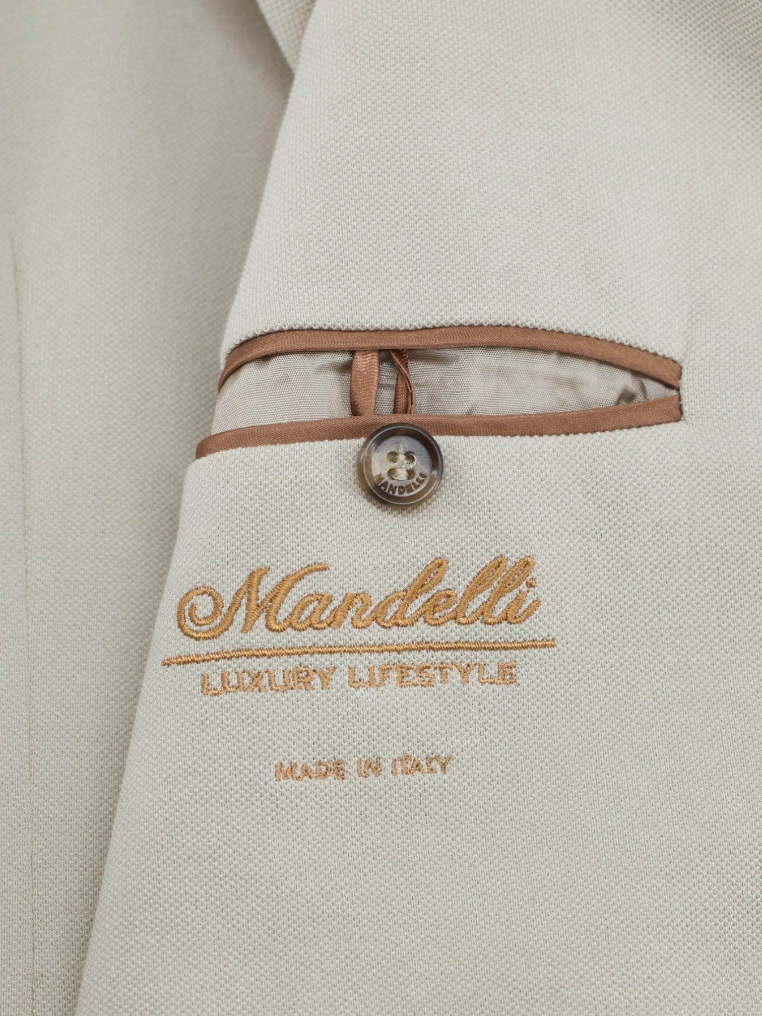 Mandelli Ecru Lightweight-Cotton Unconstructed Tricot Jacket