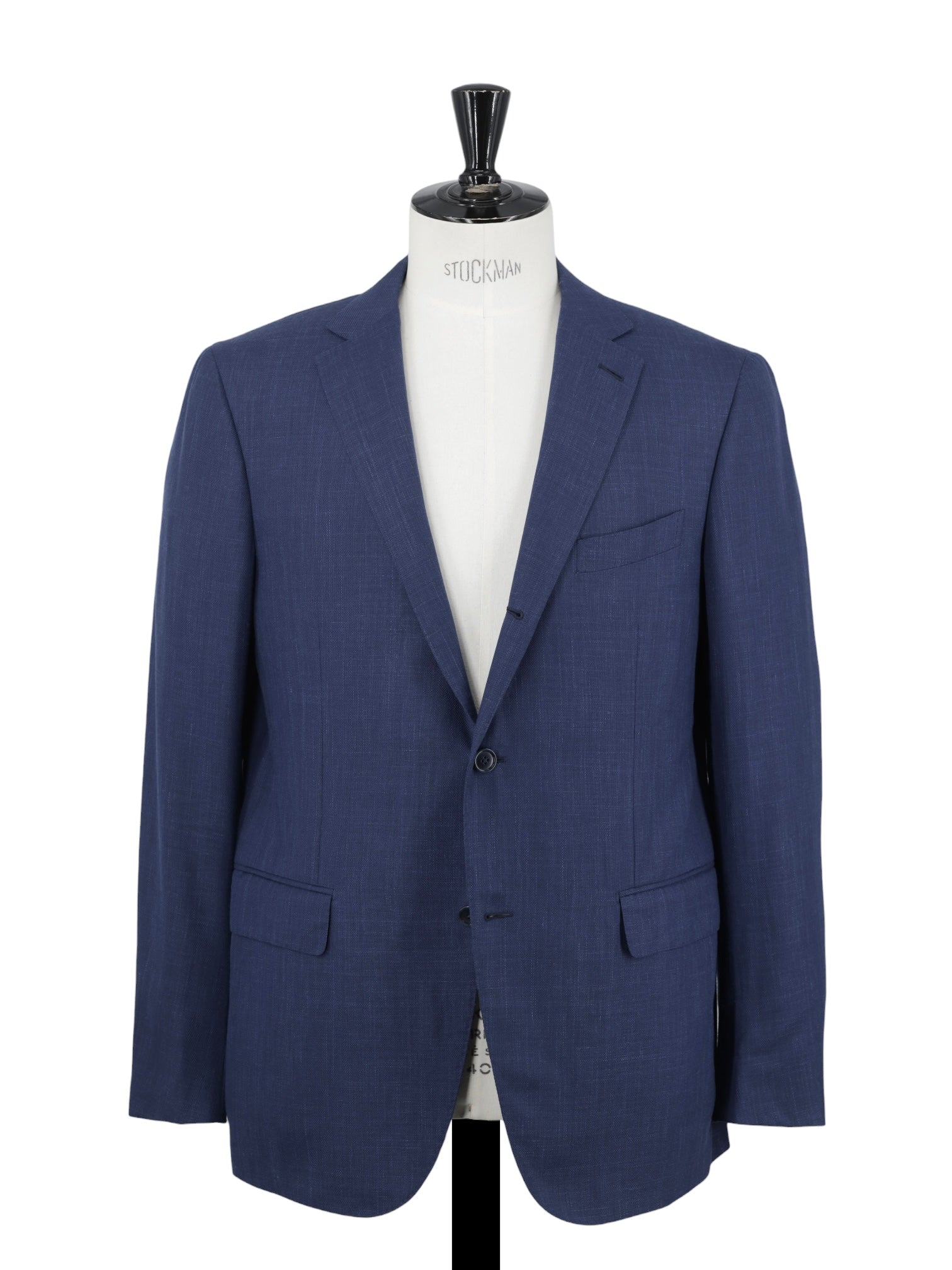 Ermenegildo Zegna Royal Blue Wool, Linen & Silk Basket-Weave Milano Easy Suit