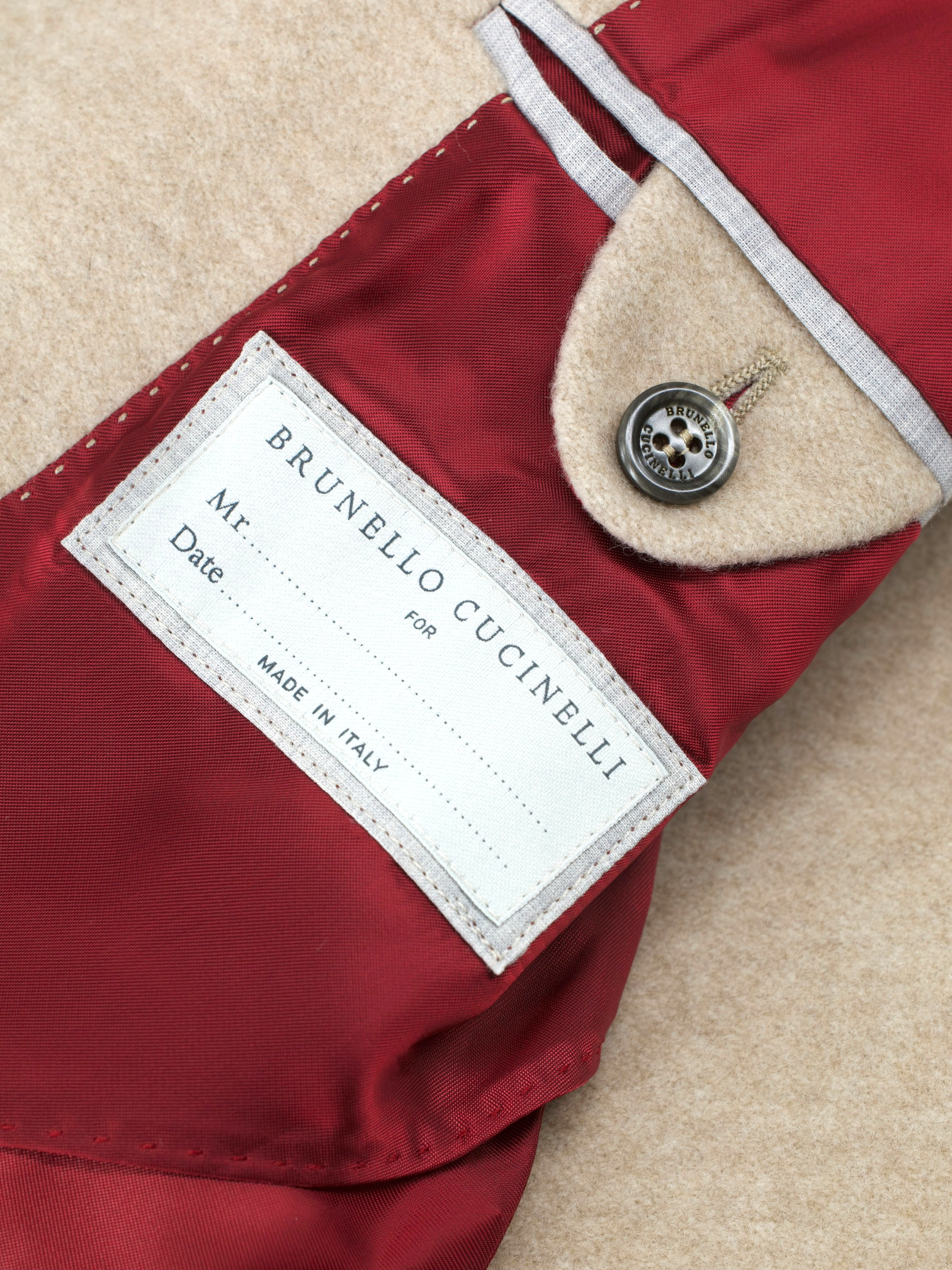 Brunello Cucinelli Beige Pure Cashmere Double-Breasted Overcoat