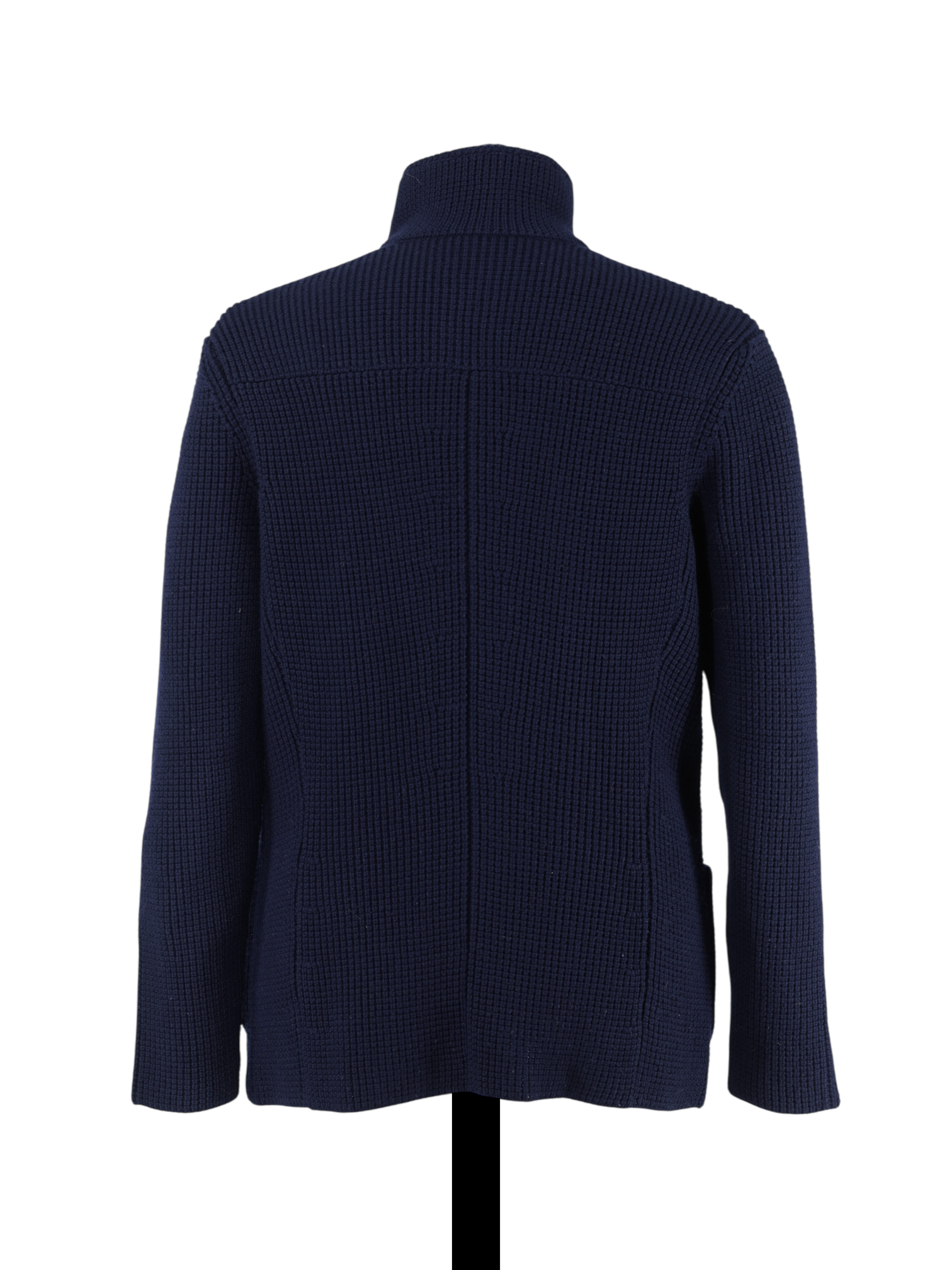 Maurizio Baldassari Navy Heavyweight Tricot-Wool Sweater Jacket