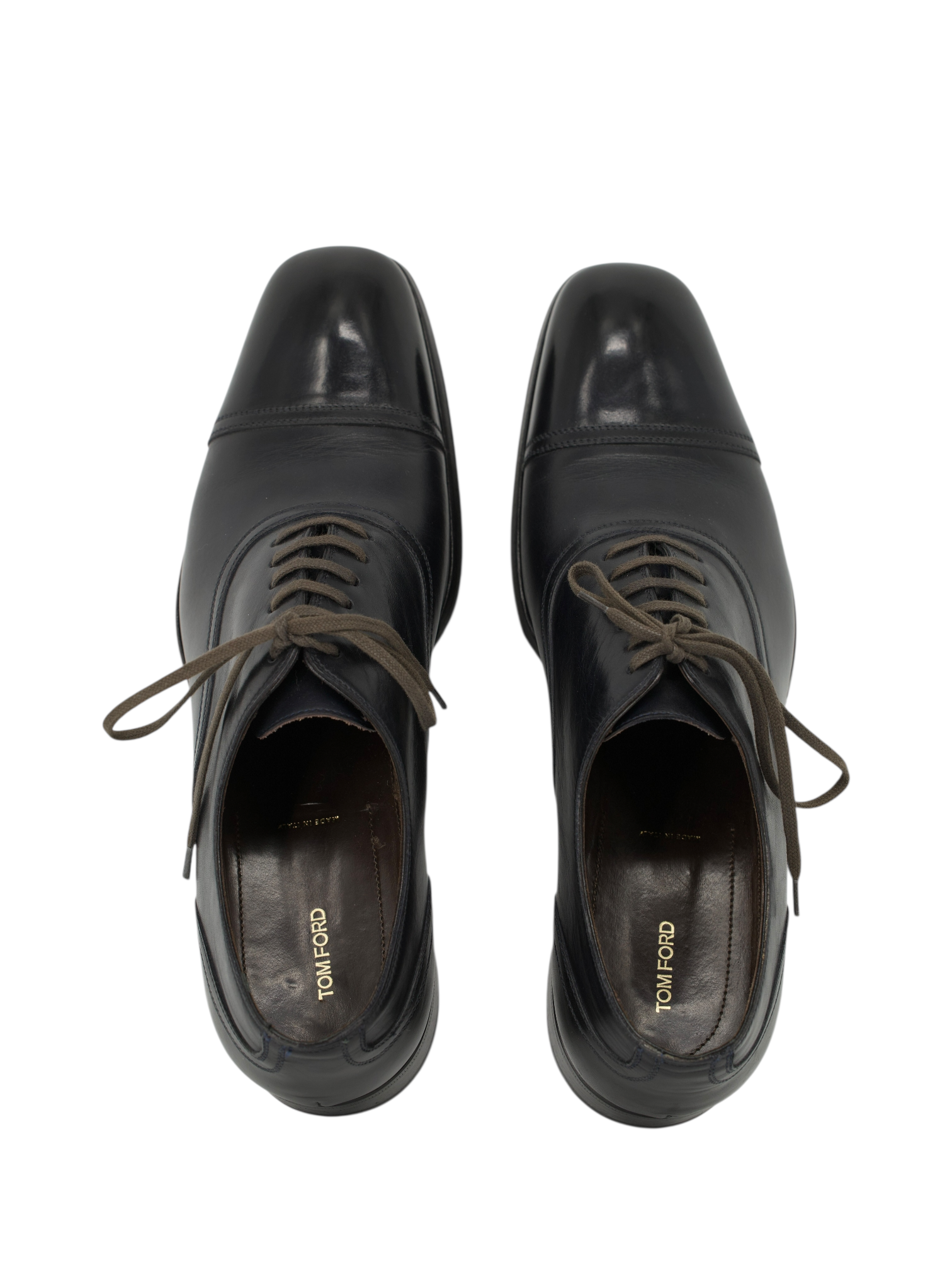 Tom Ford Black Austin Calfleather Oxford Lace-Ups