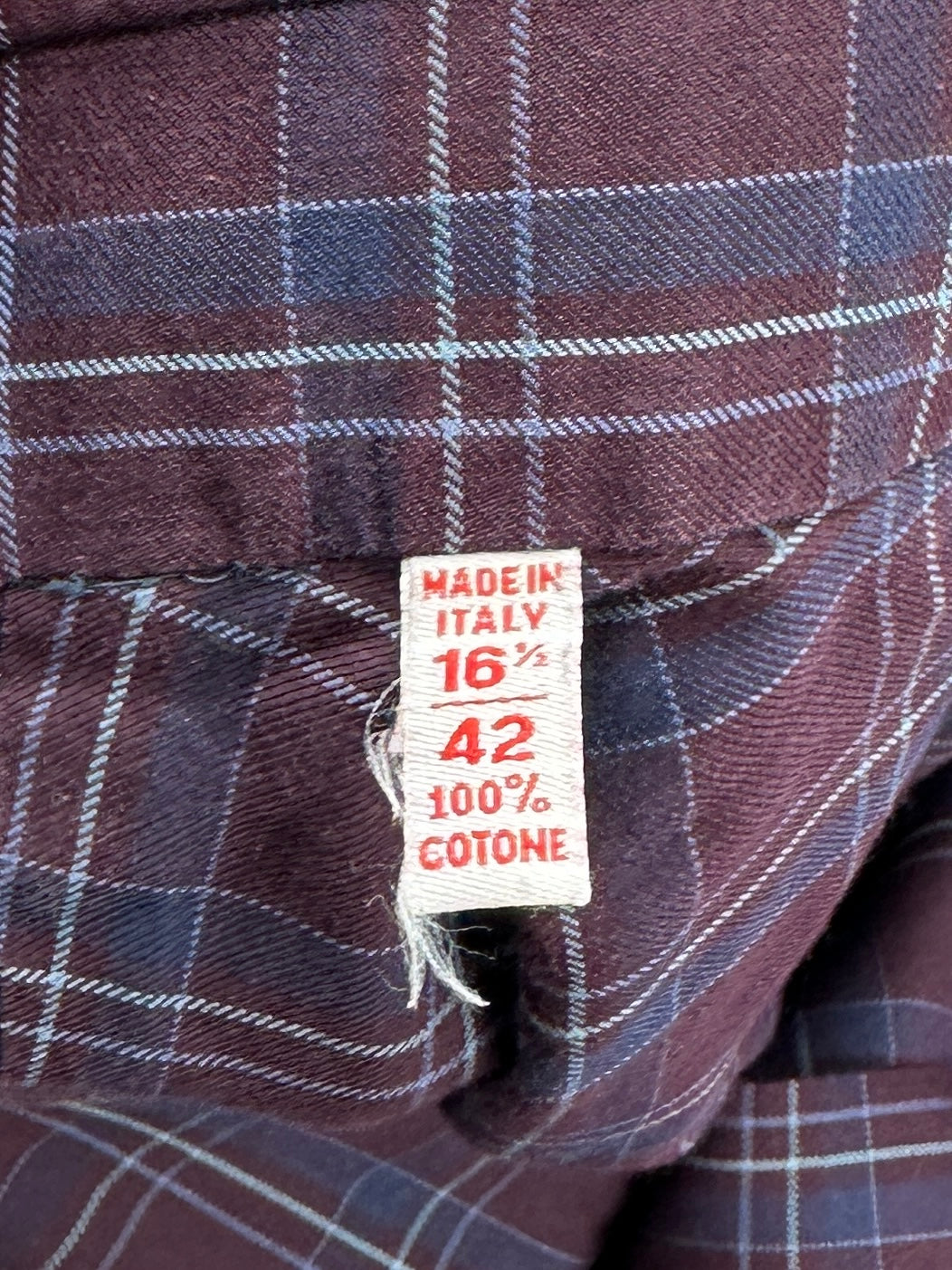 Isaia Aubergine Tartan Shirt