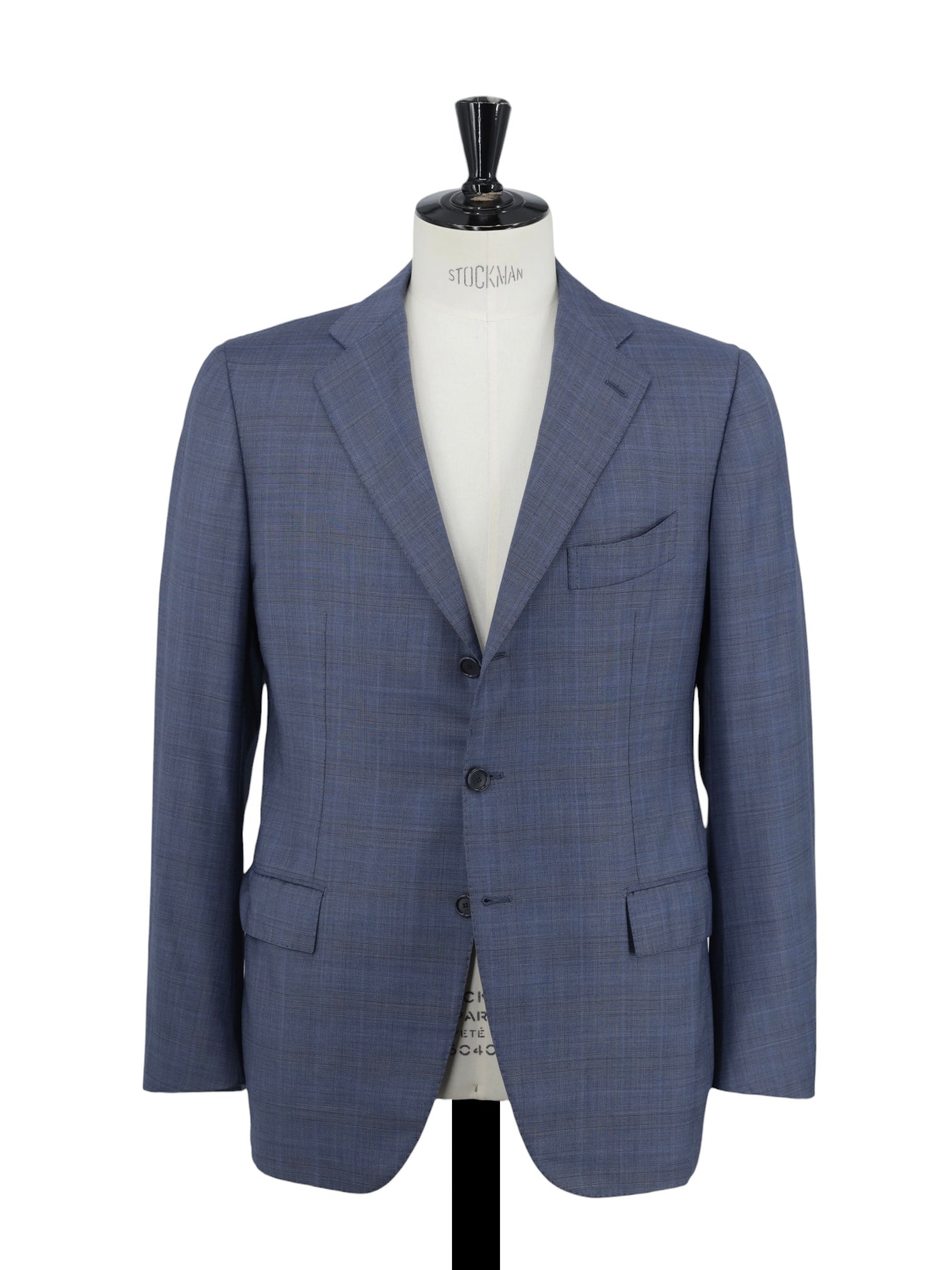 Cesare Attolini Steel Blue Super 170's & Silk Checkered Suit