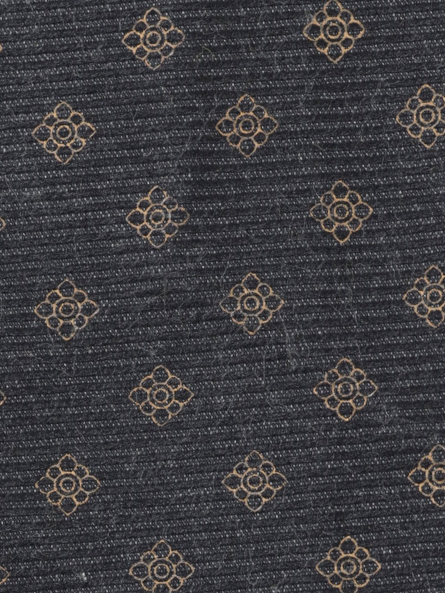 Kiton 5-Fold Warm Grey & Brown Silk Geometric Untipped & Handrolled Tie