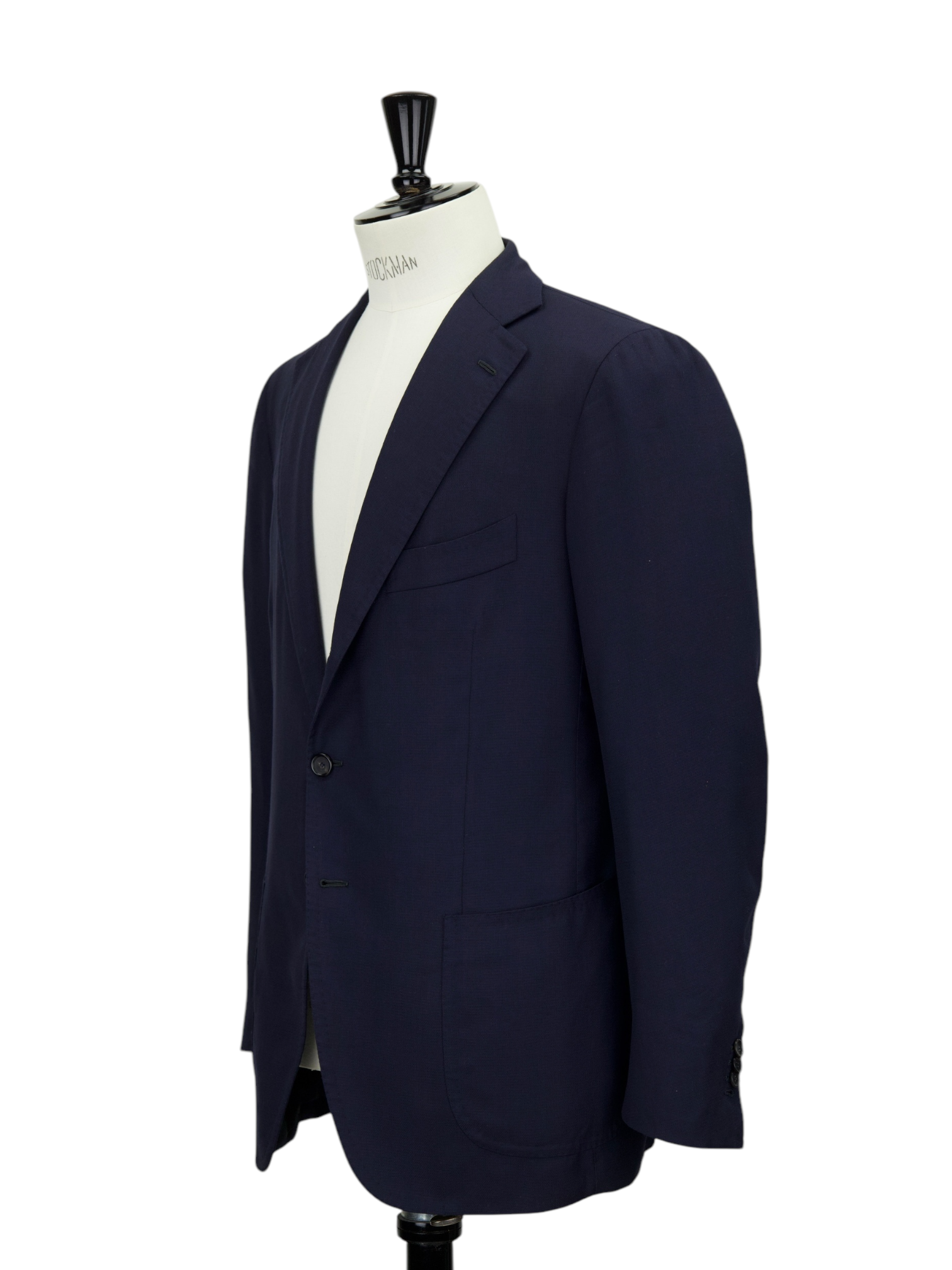 Cesare Attolini Navy Hopsack Wool Jacket