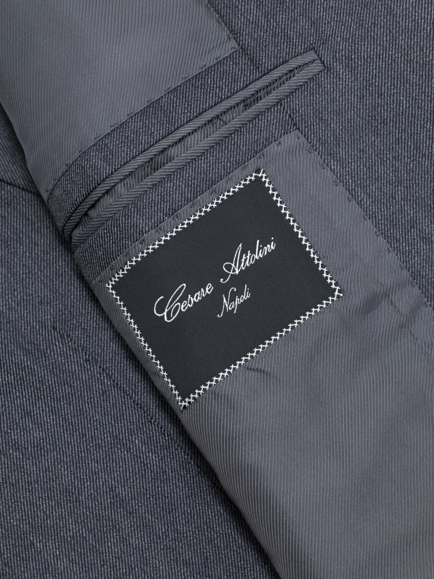 Cesare Attolini 3-Piece Grey Super 130's & Cashmere Peak-Lapel Suit