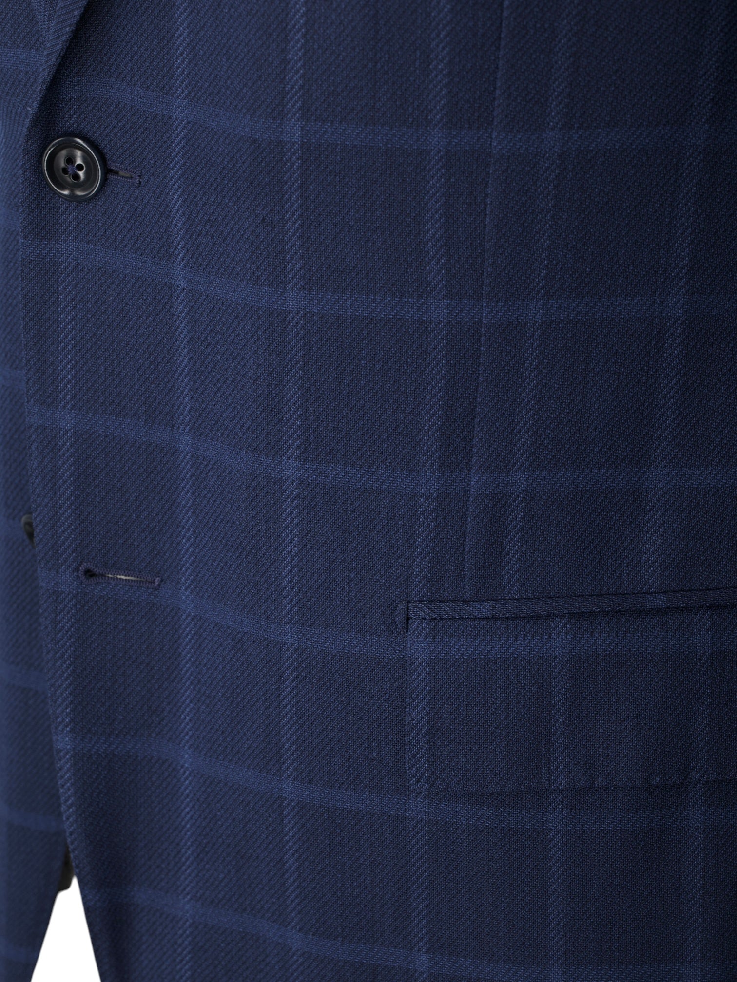Ermenegildo Zegna Royal Blue Lightweight-Wool Windowpane Milano Easy Jacket