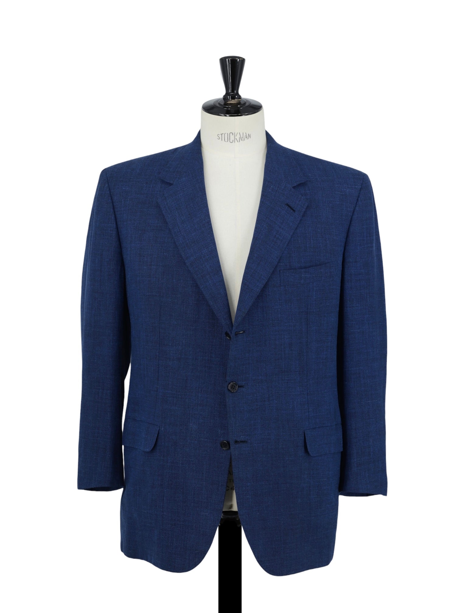 Brioni Cobalt Blue Wool & Linen Melange Cesare Jacket