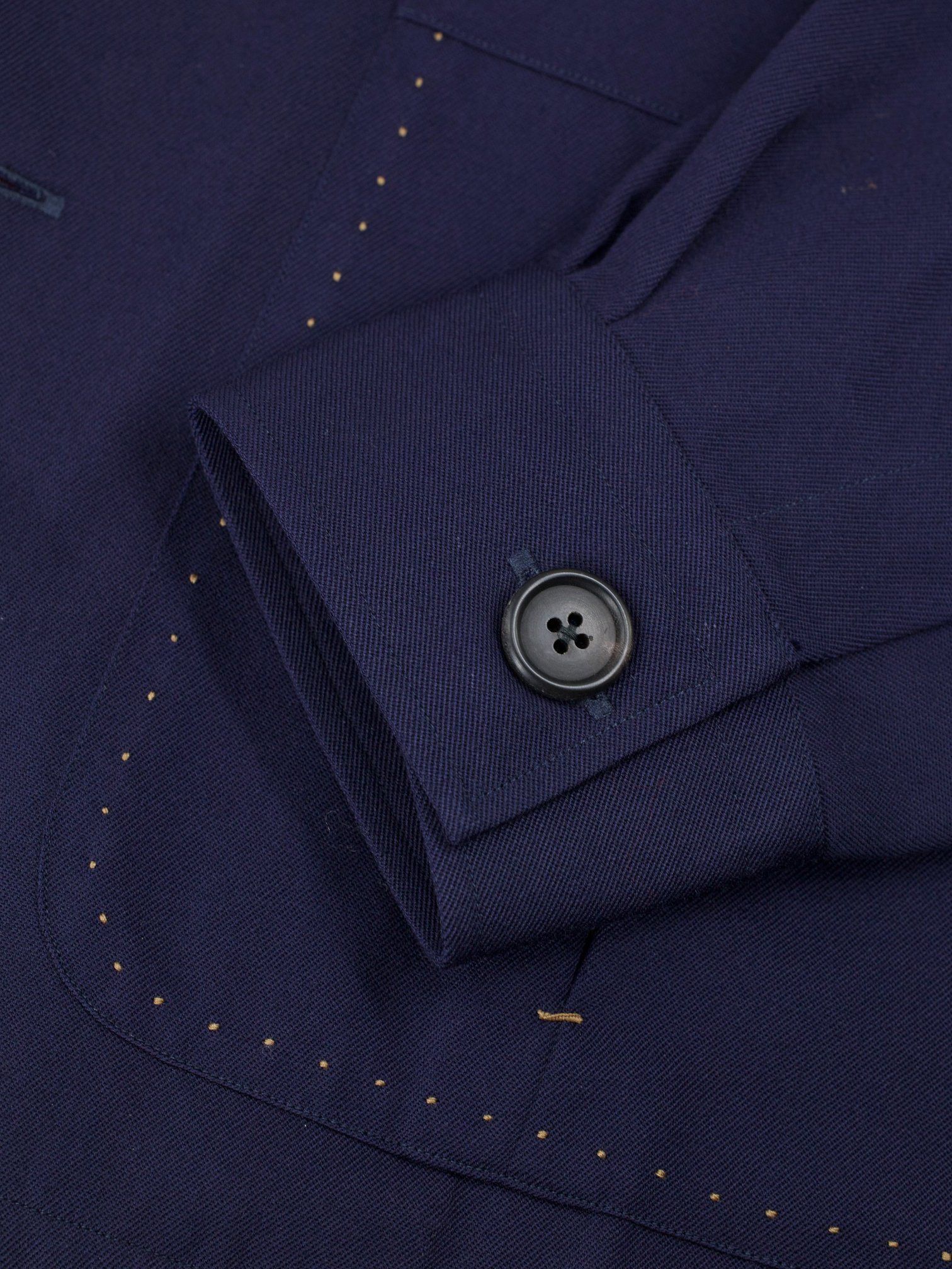 100 Hands Navy Hardy Minnis Fresco-Wool Contrast-Stitched Traveller Jacket