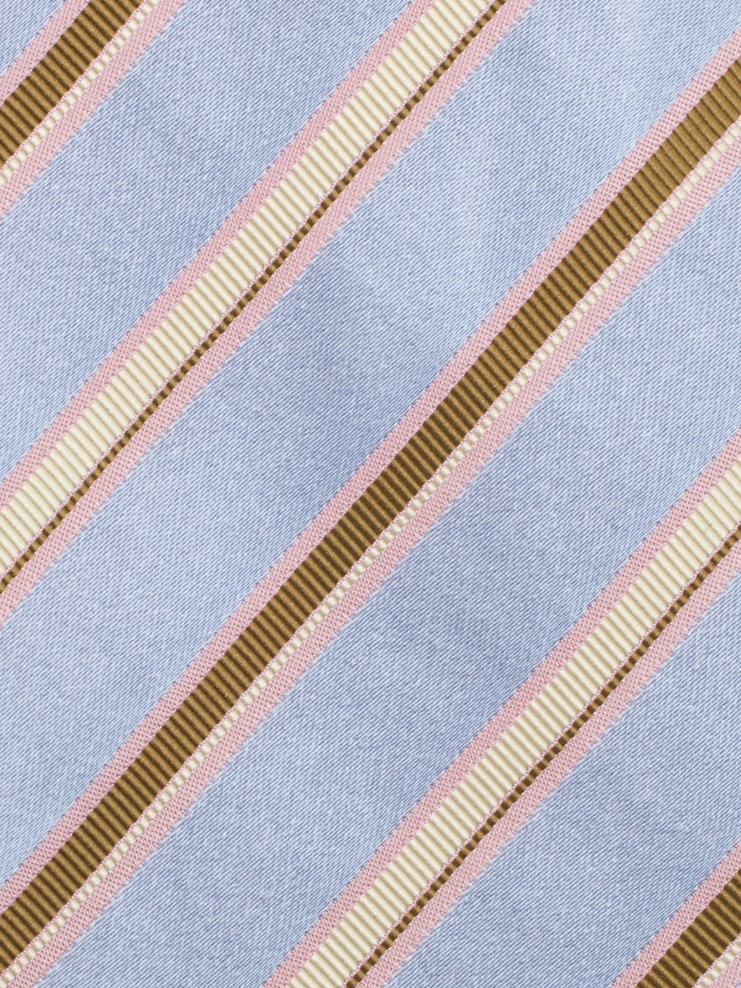 Luigi Borrelli 5-Fold Ice Blue & Pink Silk Multi-Striped Tie