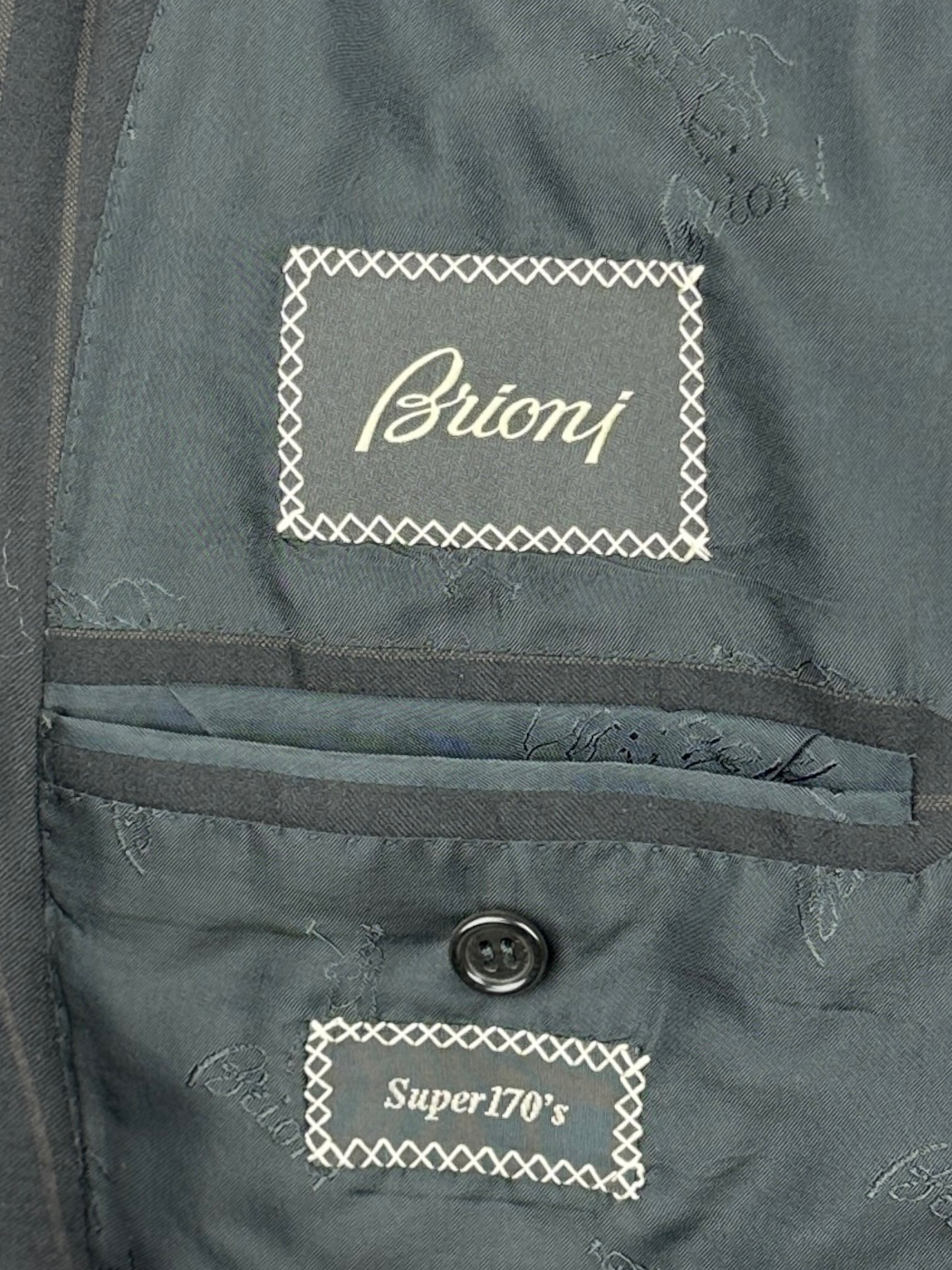 Brioni Black Super 170's Pinstripe Suit