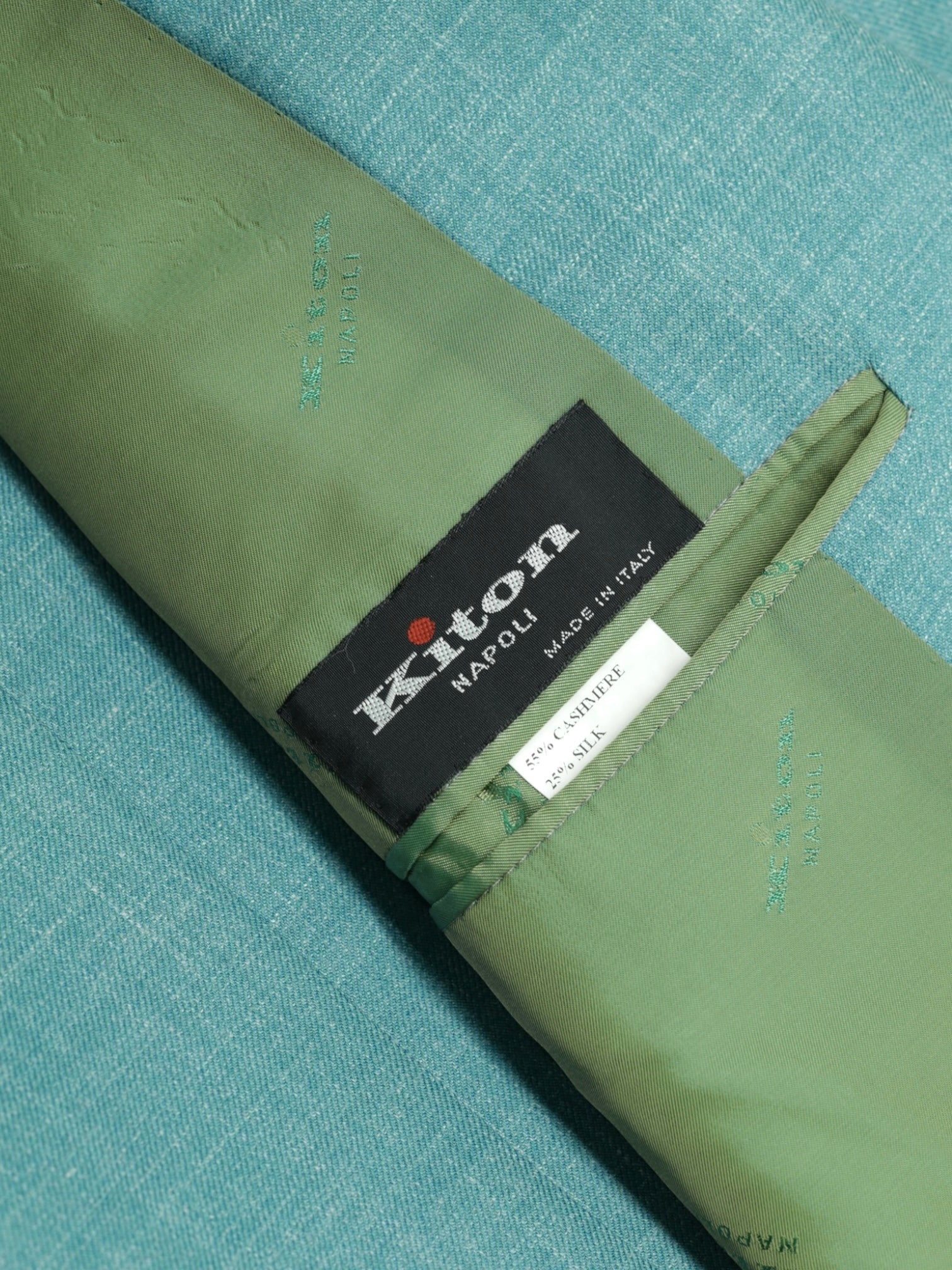 Kiton Turquoise Cashmere, Silk & Linen Mélange Summer Jacket