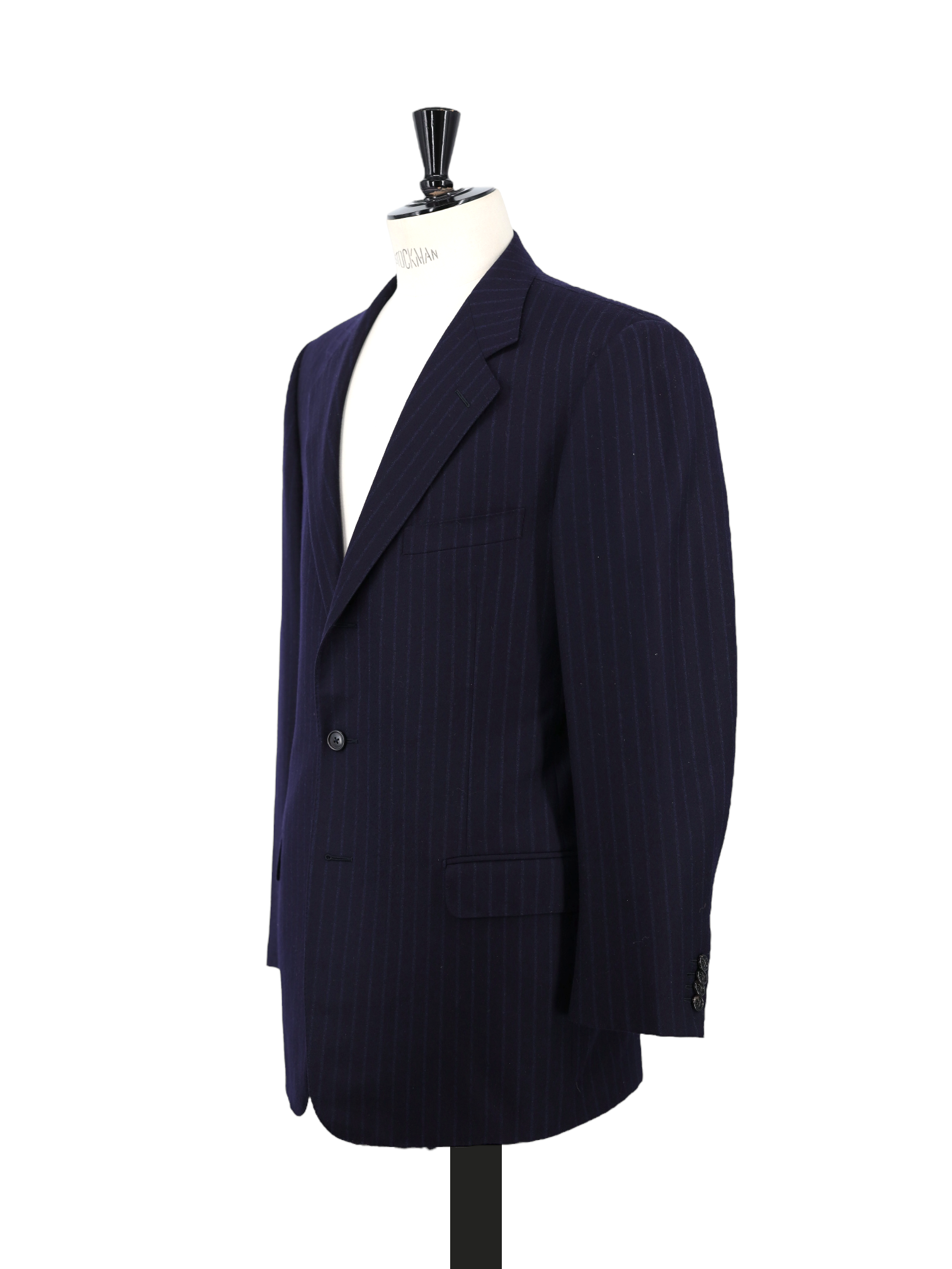 Ermenegildo Zegna Vintage Navy Wool & Cashmere Flannel Pinstripe Suit