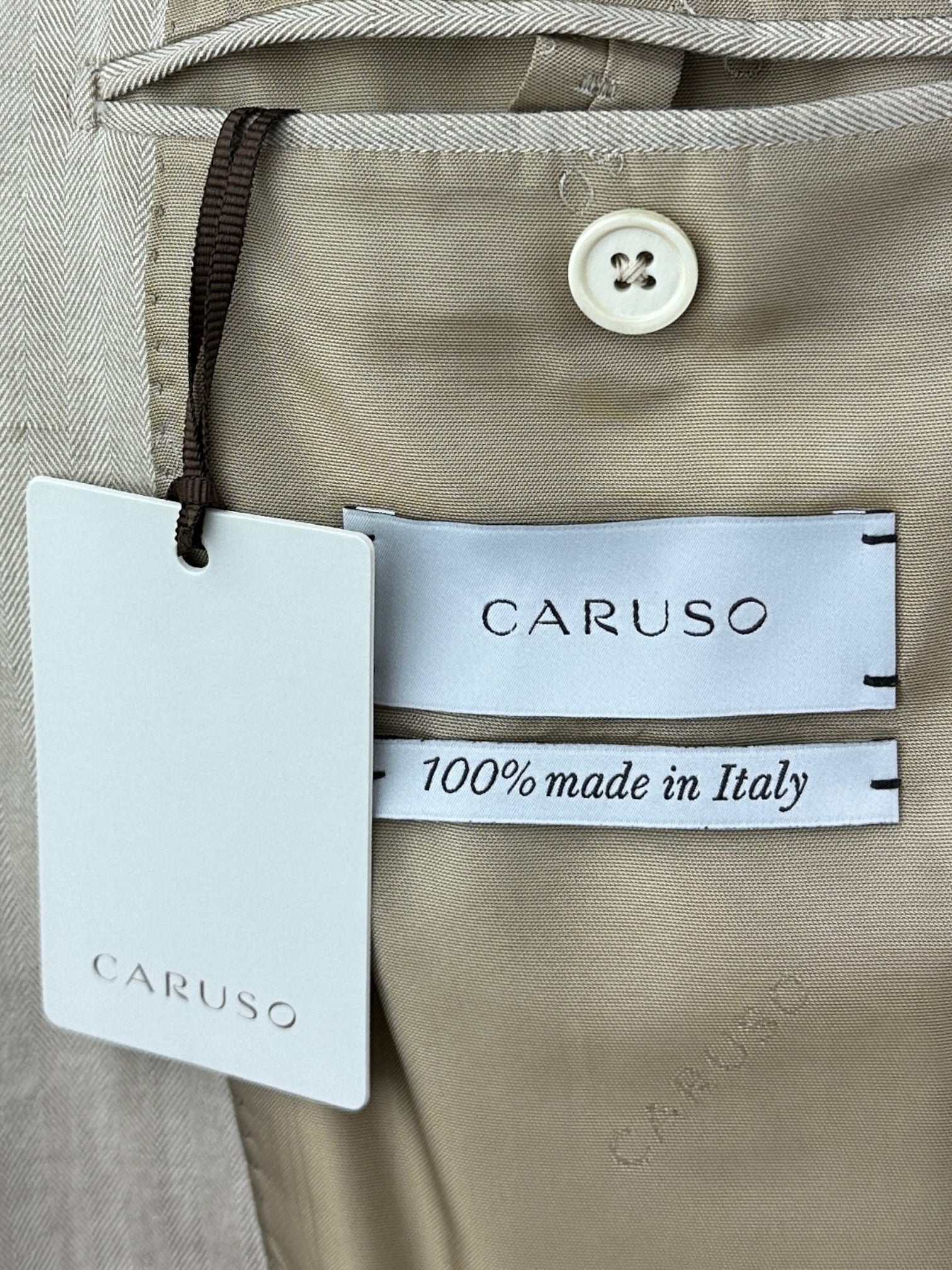 Caruso Sand Aida Herringbone Jacket