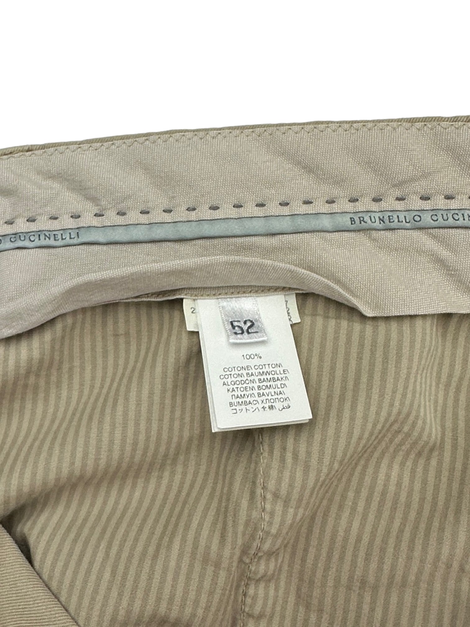 Brunello Cucinelli Beige Cotton Chino