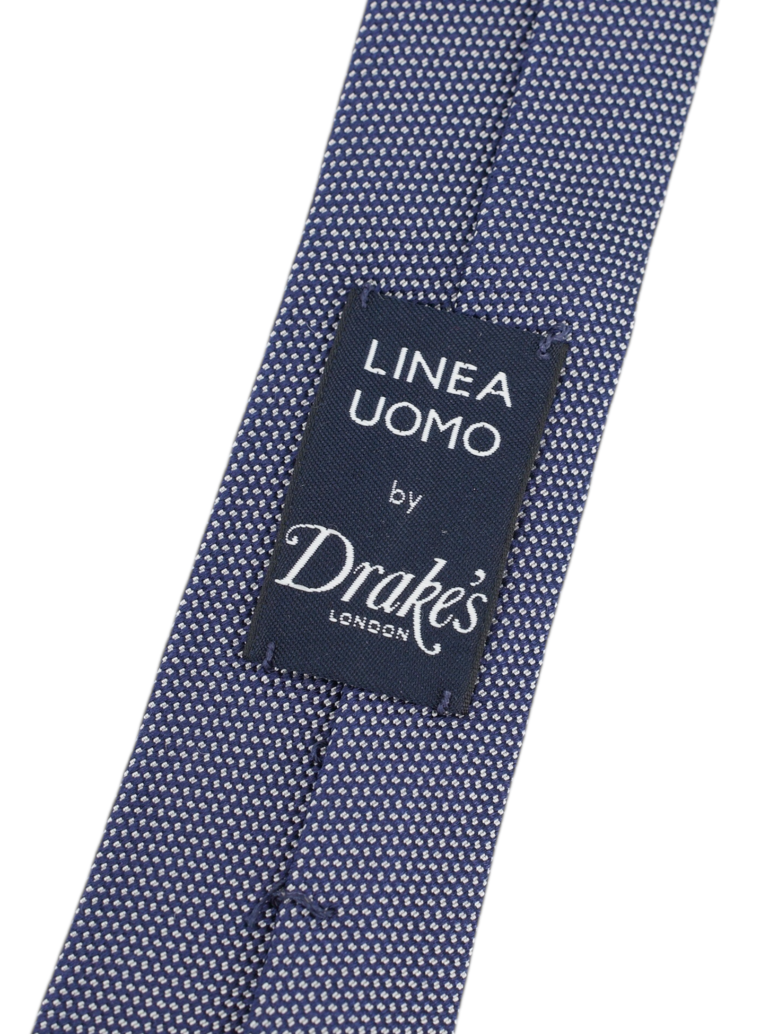 Drake's Steel Blue Silk Pinpoint Tie