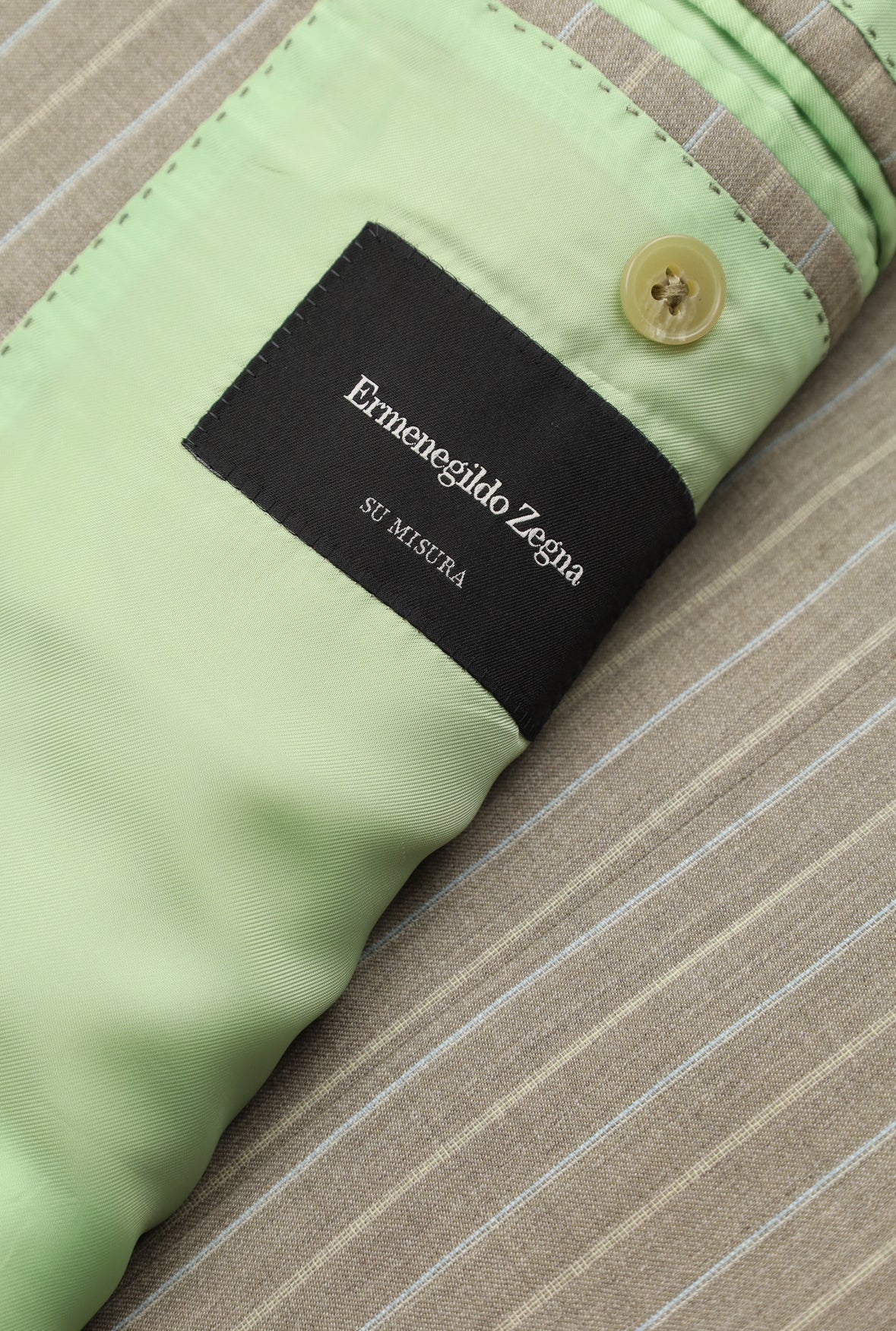 Ermenegildo Zegna Taupe Multi-Color Pinstripe Suit