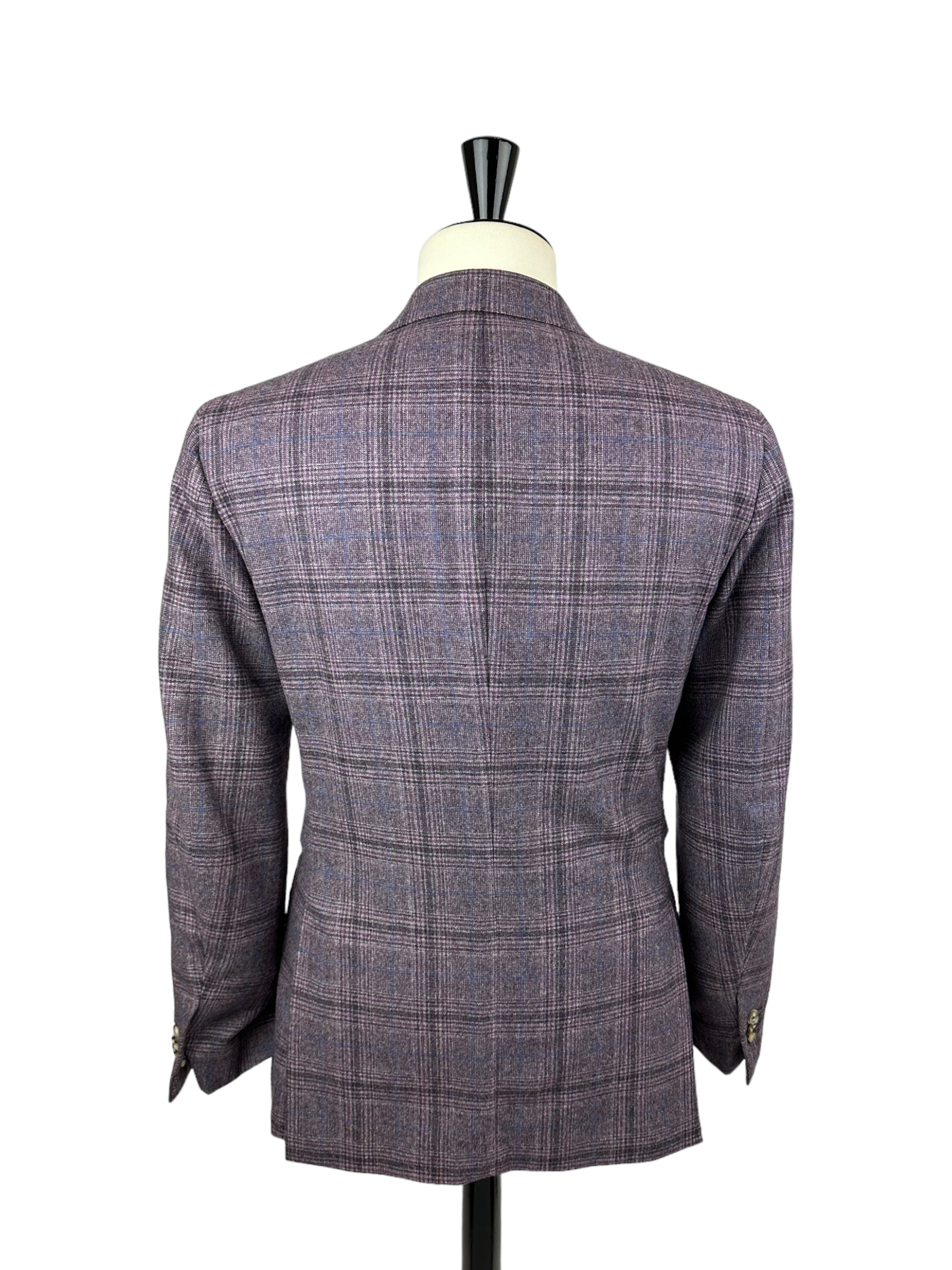 Isaia Purple Overcheck Wool Jacket
