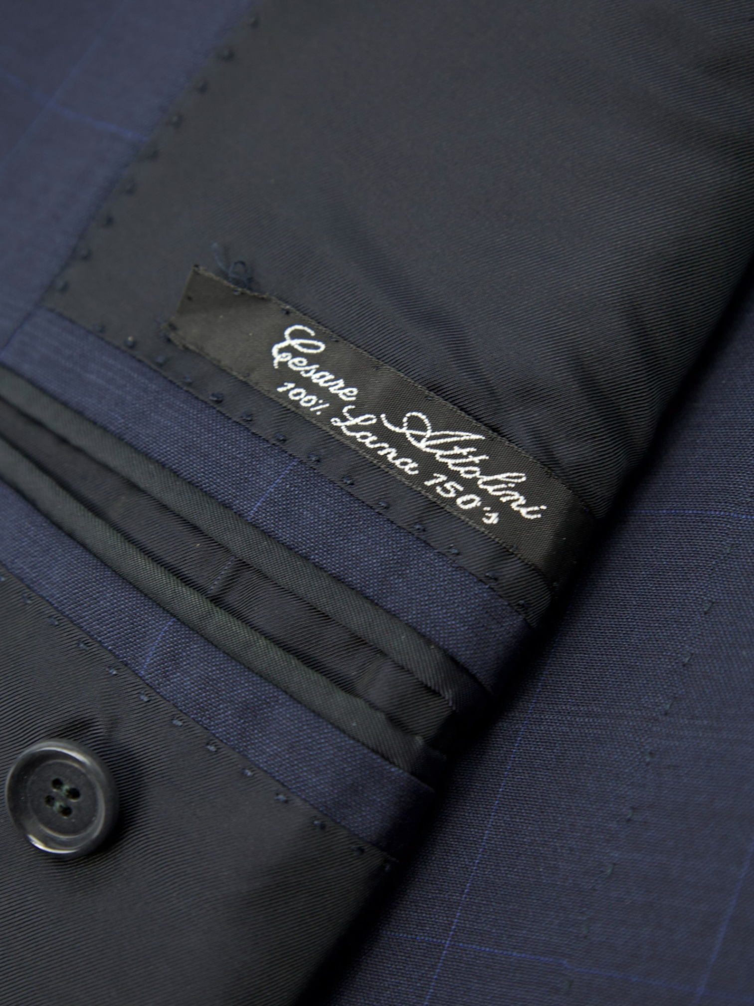 Cesare Attolini Blue Super 150's Windowpane Suit