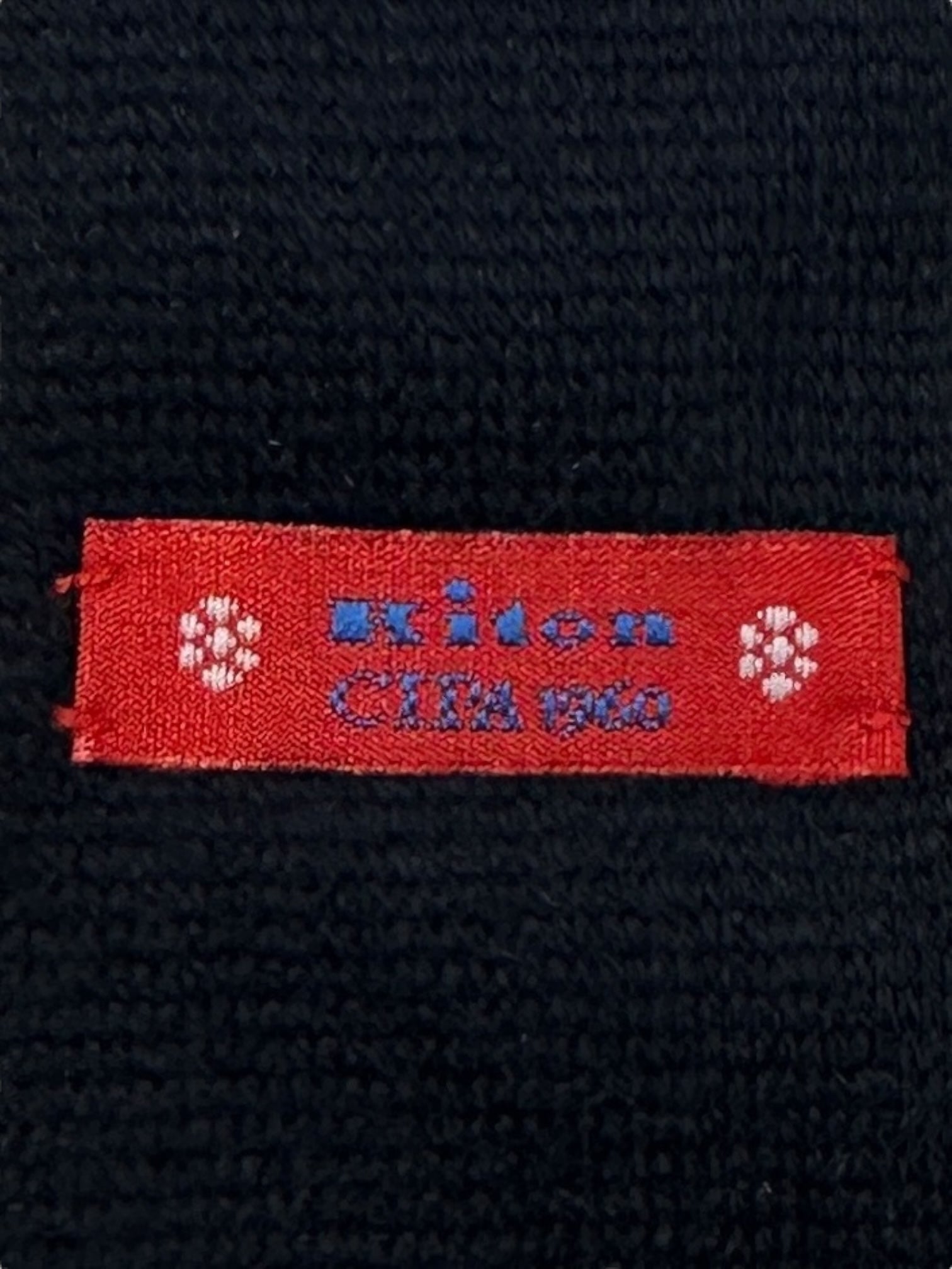 Kiton Navy Cashmere Horizontal Stripe Knitted Tie