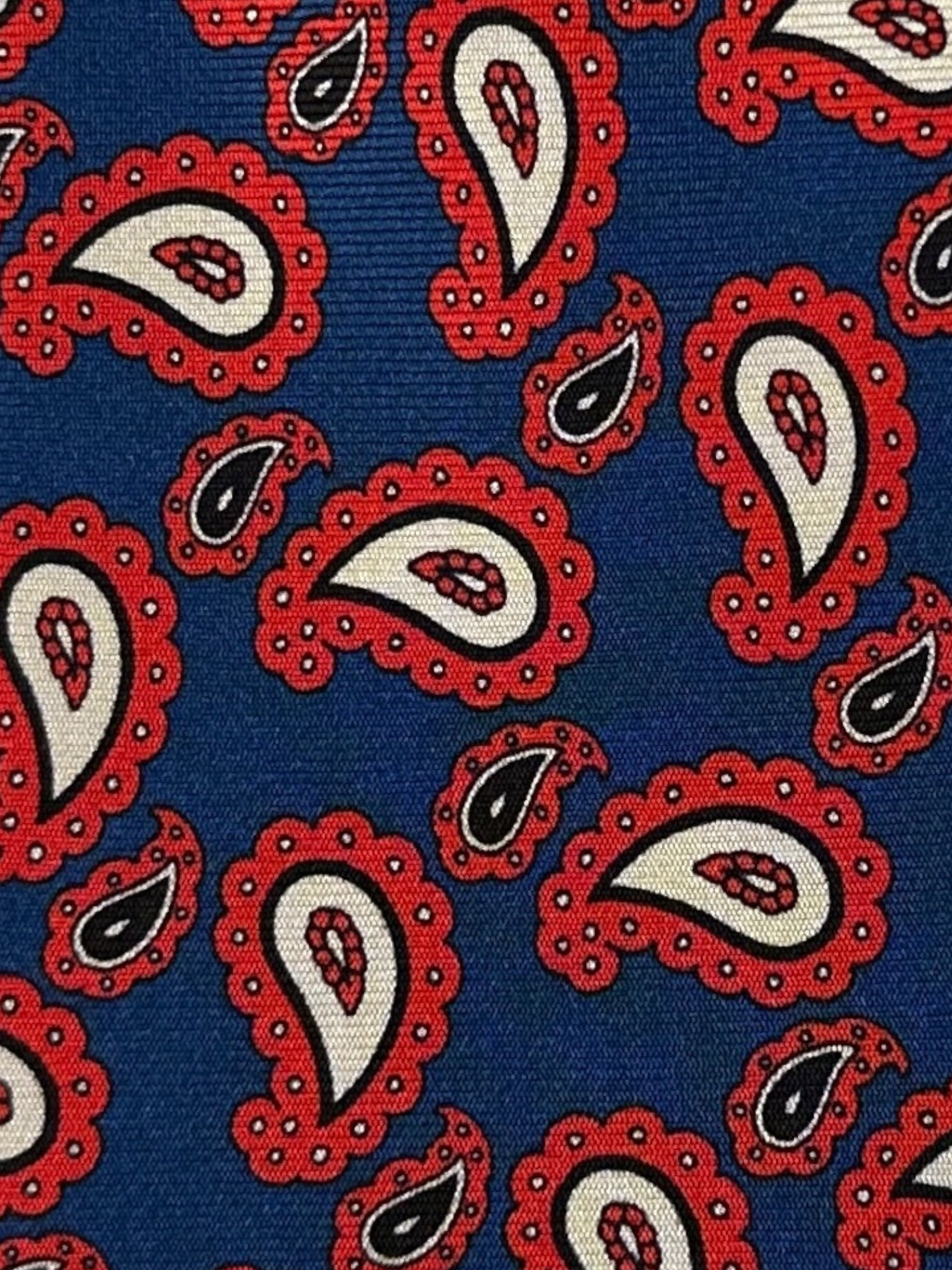 Kiton 5-Fold Blue Paisley Silk Tie