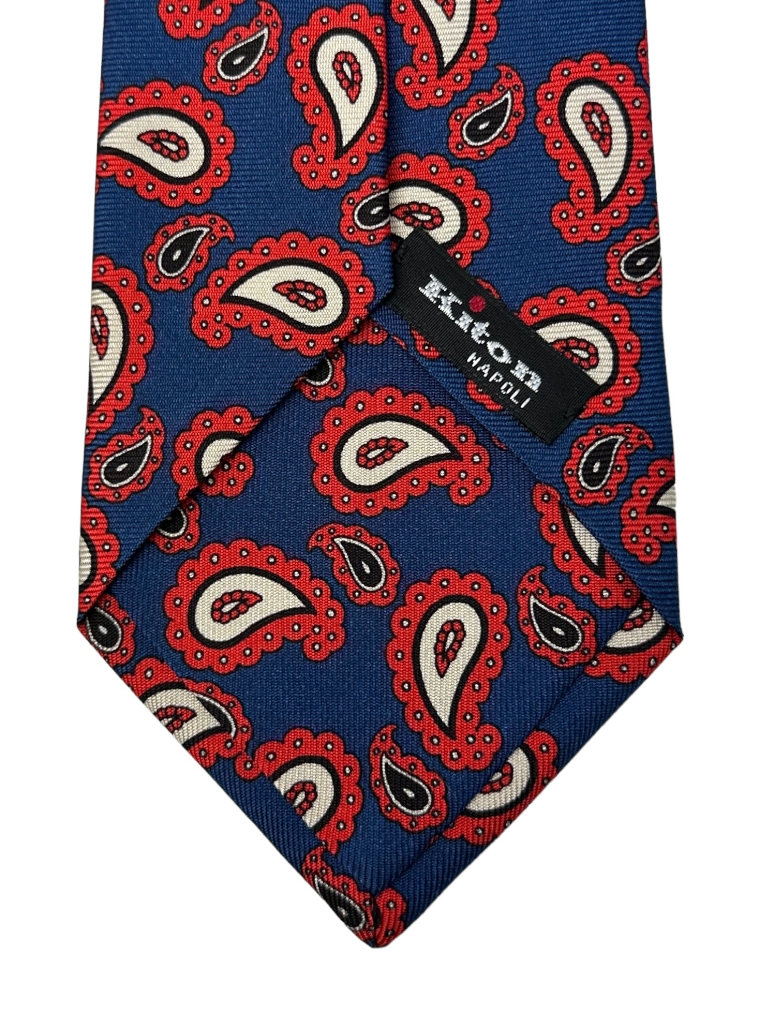 Kiton 5-Fold Blue Paisley Silk Tie