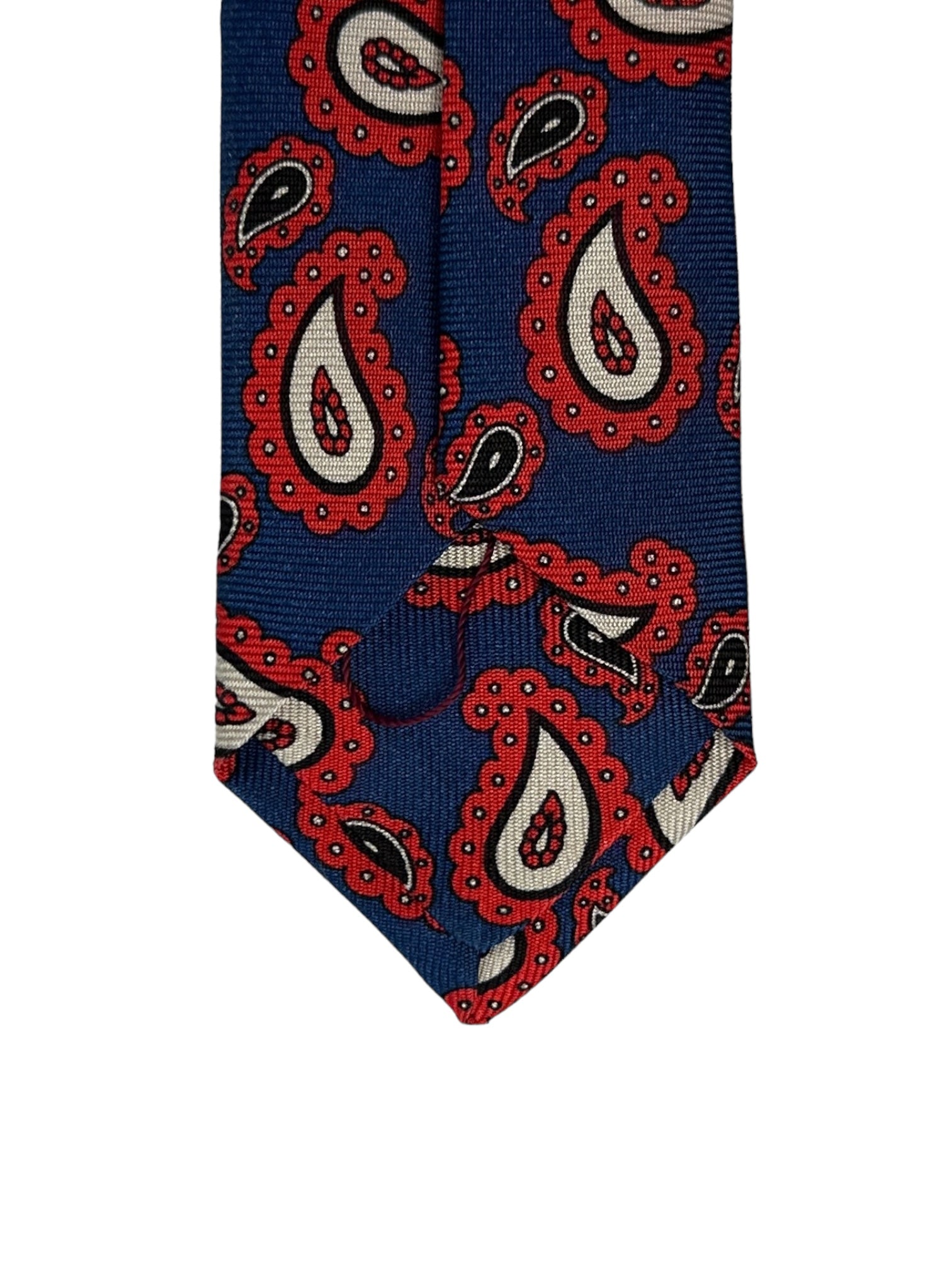 Kiton 5-Fold Blue Paisley Silk Tie